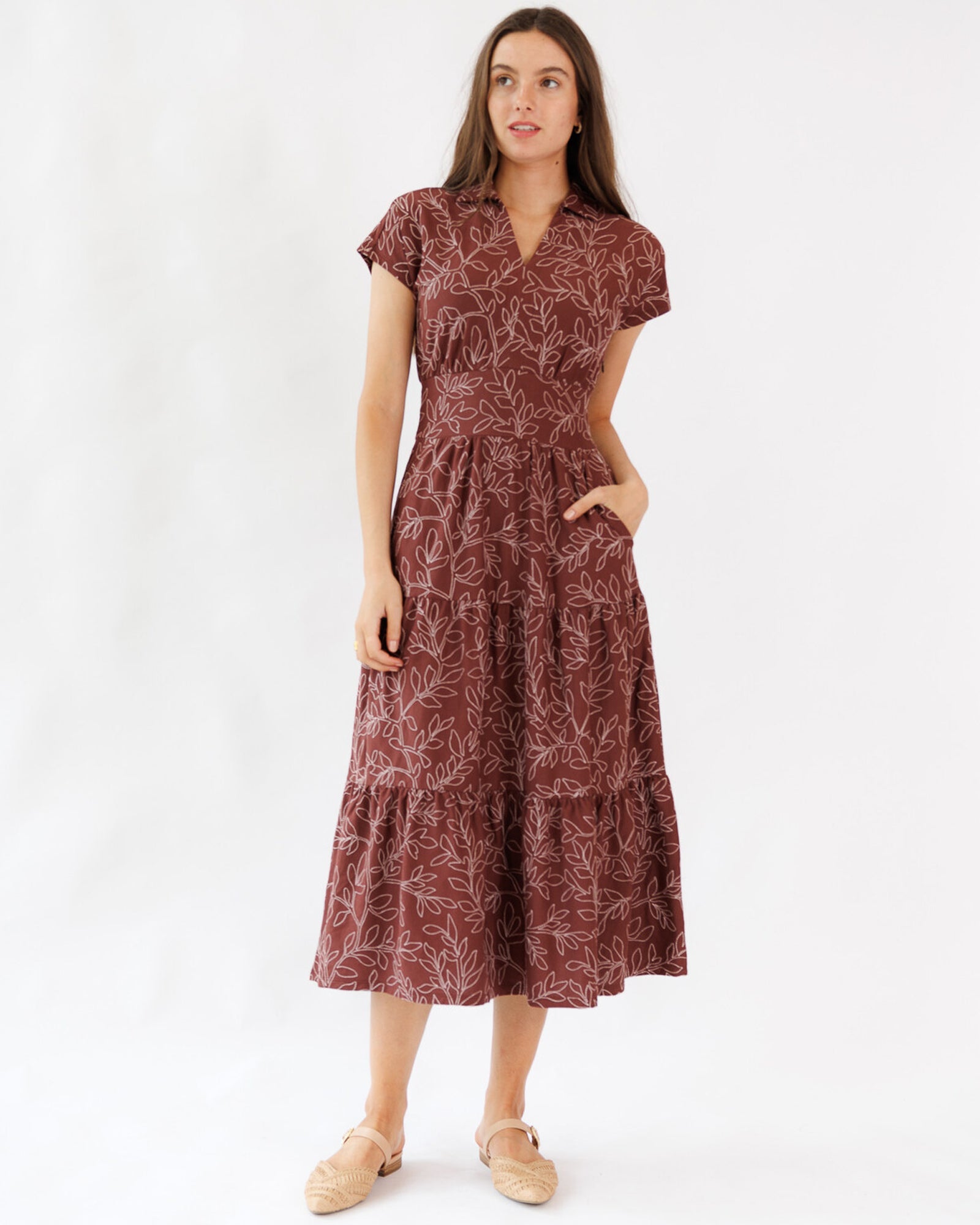 Pretty Polo Dress Collared A Line Midi 100 Cotton Imported