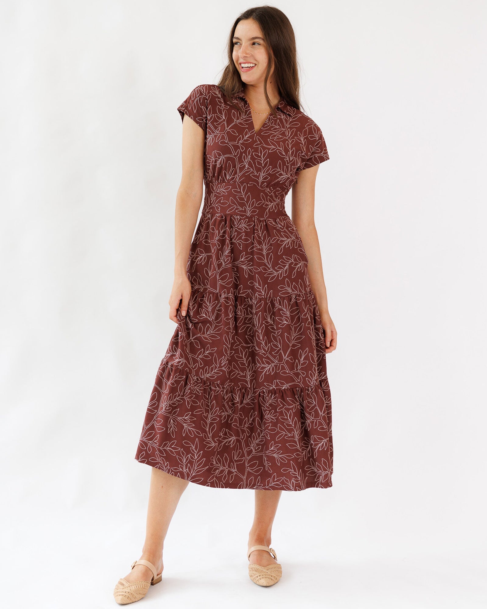 Pretty Polo Dress Collared A Line Midi 100 Cotton Imported