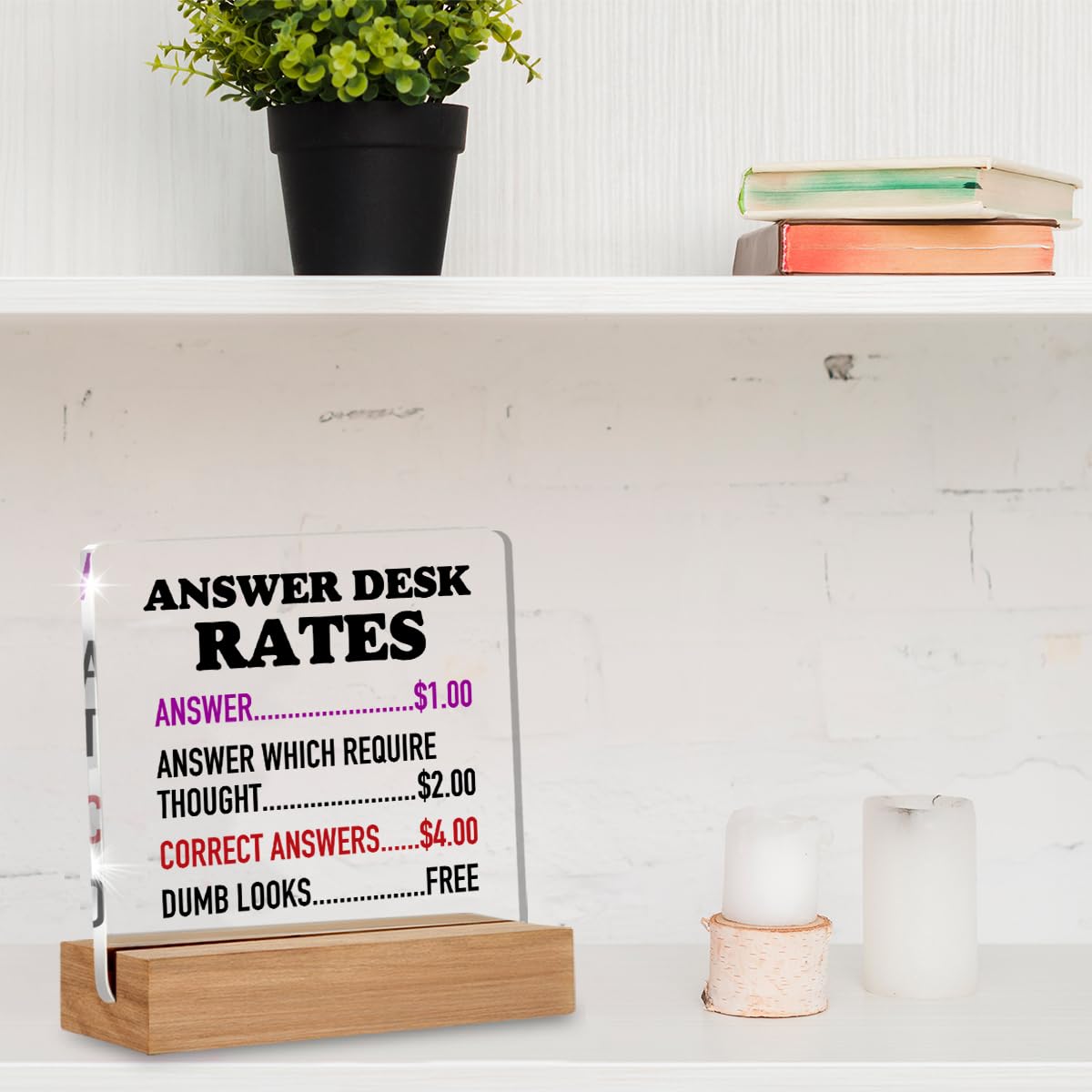 Acotar Gifts for Women Men, Inspirational Gifts for Book Lovers, Bookworms, Nerds, Readers, Book Merch Gift, Only You Can Decide What Breaks You Acrylic Plaque Desk Signs Decor 4 × 4 Inches