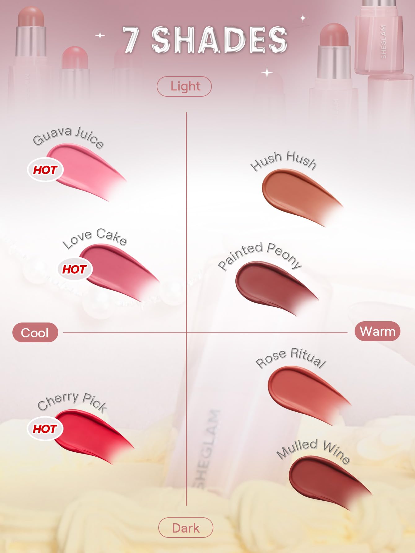 SHEGLAM Buttery Bliss Blush Stick Cream Milk Makeup Blush-Hush Hush
