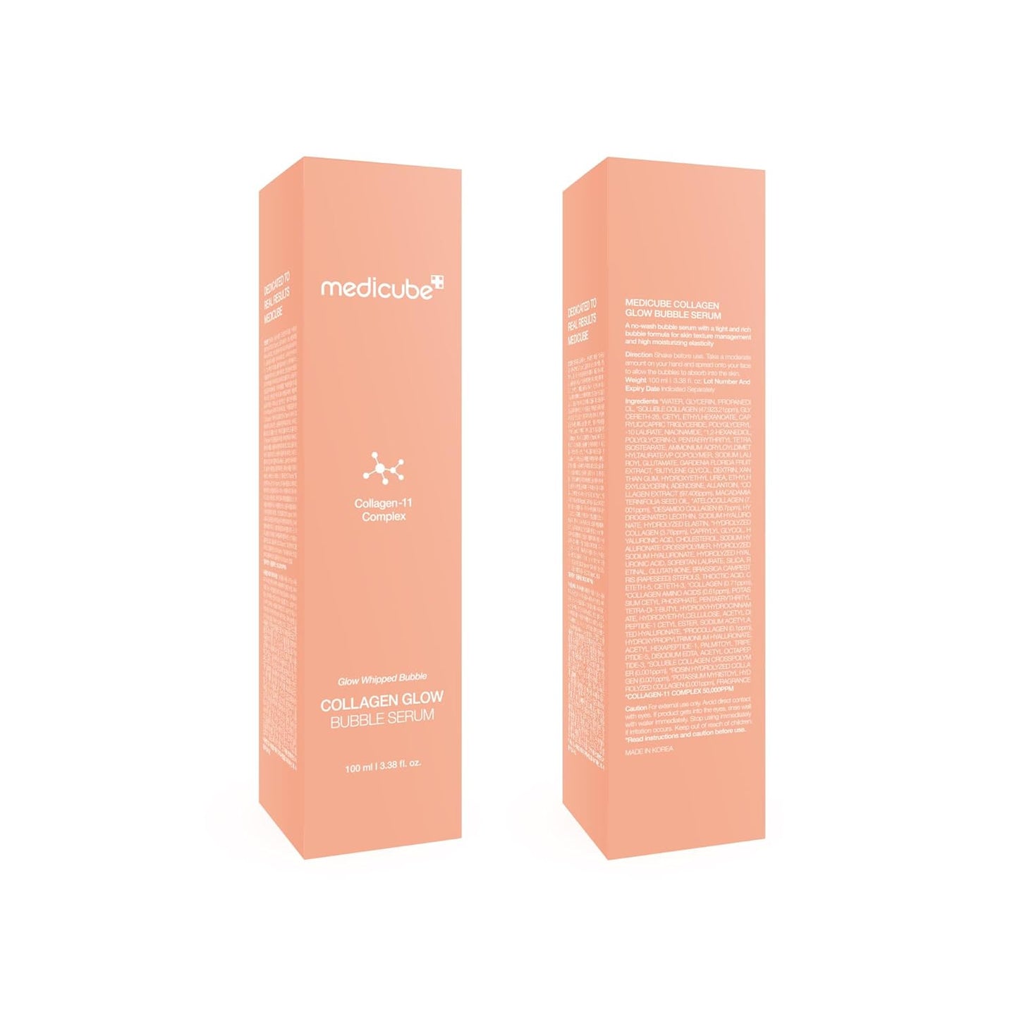 Medicube Collagen Glow Bubble Serum - Fast-absorbing bubble-type serum that gives you 24h Glow & Lifted Look - Korean skincare (3.38fl.oz.)