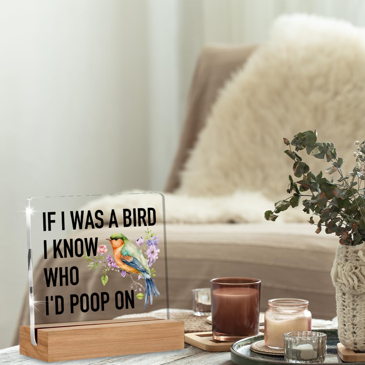Acotar Gifts for Women Men, Inspirational Gifts for Book Lovers, Bookworms, Nerds, Readers, Book Merch Gift, Only You Can Decide What Breaks You Acrylic Plaque Desk Signs Decor 4 × 4 Inches