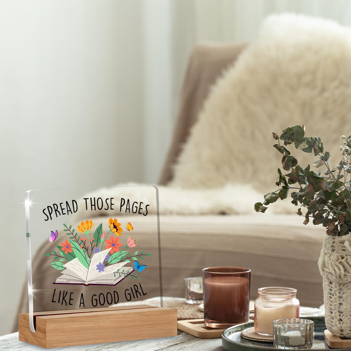 Acotar Gifts for Women Men, Inspirational Gifts for Book Lovers, Bookworms, Nerds, Readers, Book Merch Gift, Only You Can Decide What Breaks You Acrylic Plaque Desk Signs Decor 4 × 4 Inches