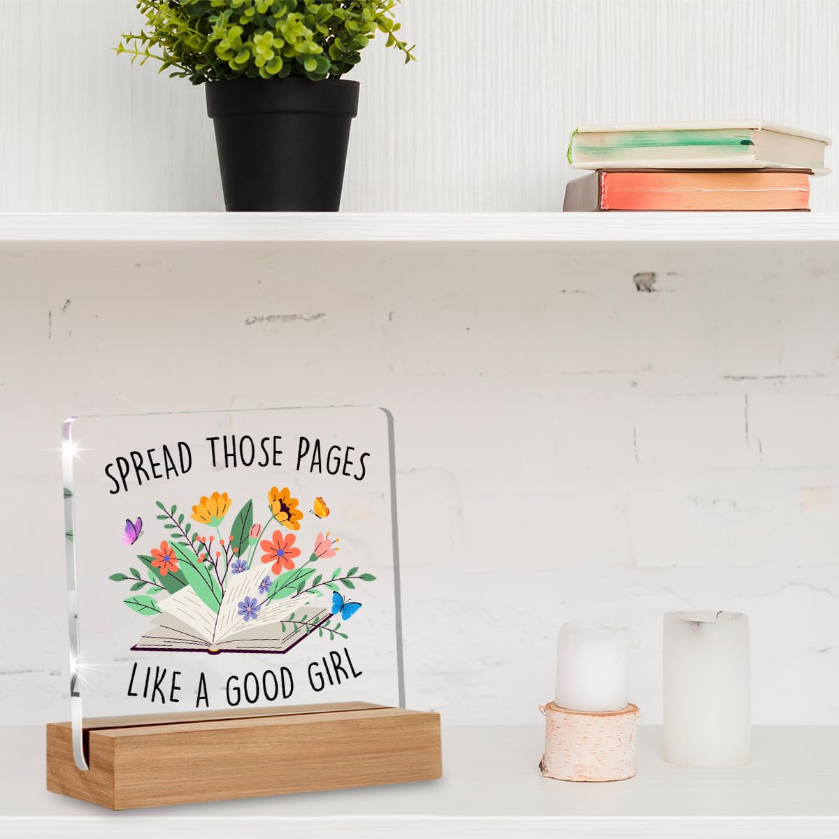 Acotar Gifts for Women Men, Inspirational Gifts for Book Lovers, Bookworms, Nerds, Readers, Book Merch Gift, Only You Can Decide What Breaks You Acrylic Plaque Desk Signs Decor 4 × 4 Inches