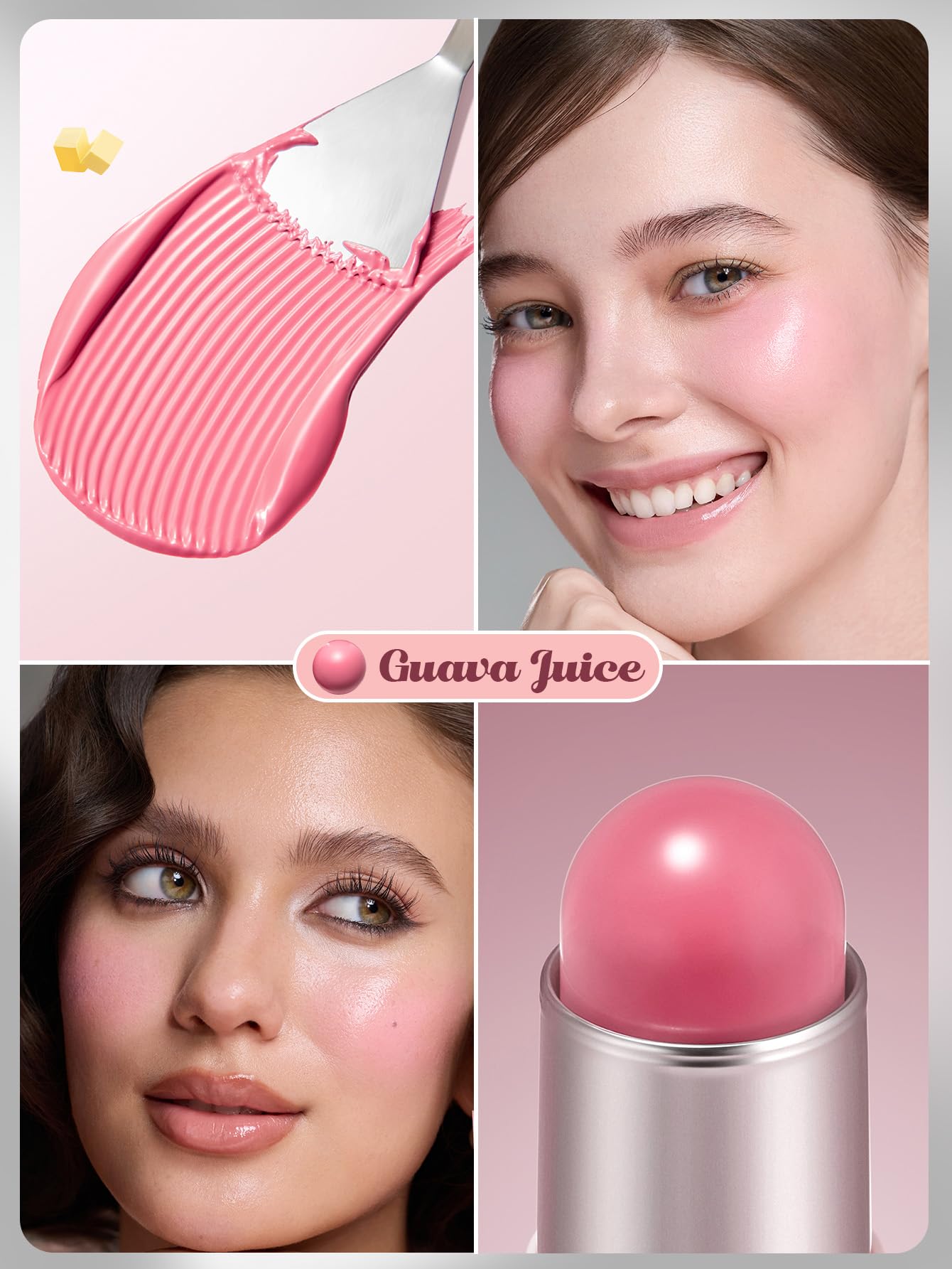 SHEGLAM Buttery Bliss Blush Stick Cream Milk Makeup Blush-Hush Hush