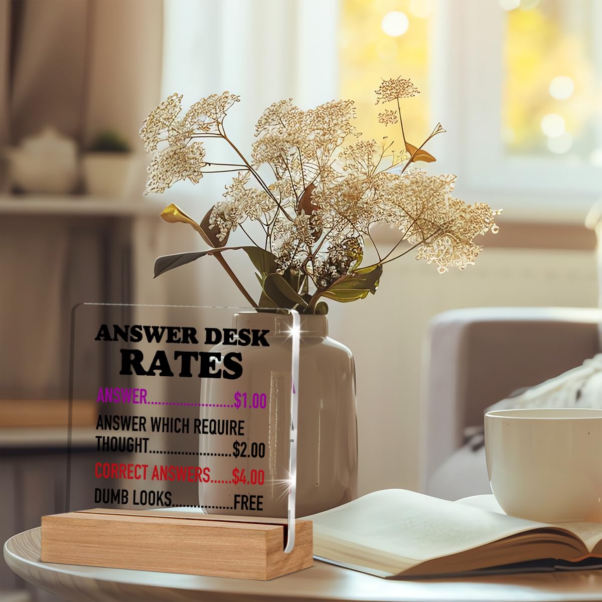 Acotar Gifts for Women Men, Inspirational Gifts for Book Lovers, Bookworms, Nerds, Readers, Book Merch Gift, Only You Can Decide What Breaks You Acrylic Plaque Desk Signs Decor 4 × 4 Inches