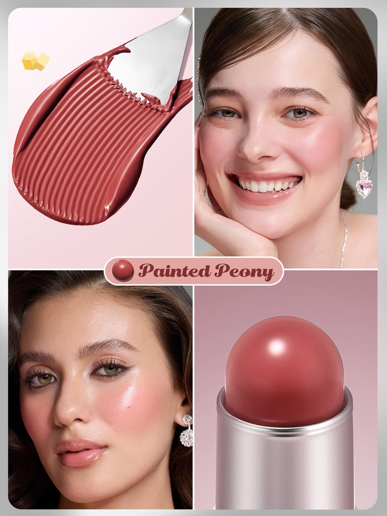 SHEGLAM Buttery Bliss Blush Stick Cream Milk Makeup Blush-Hush Hush