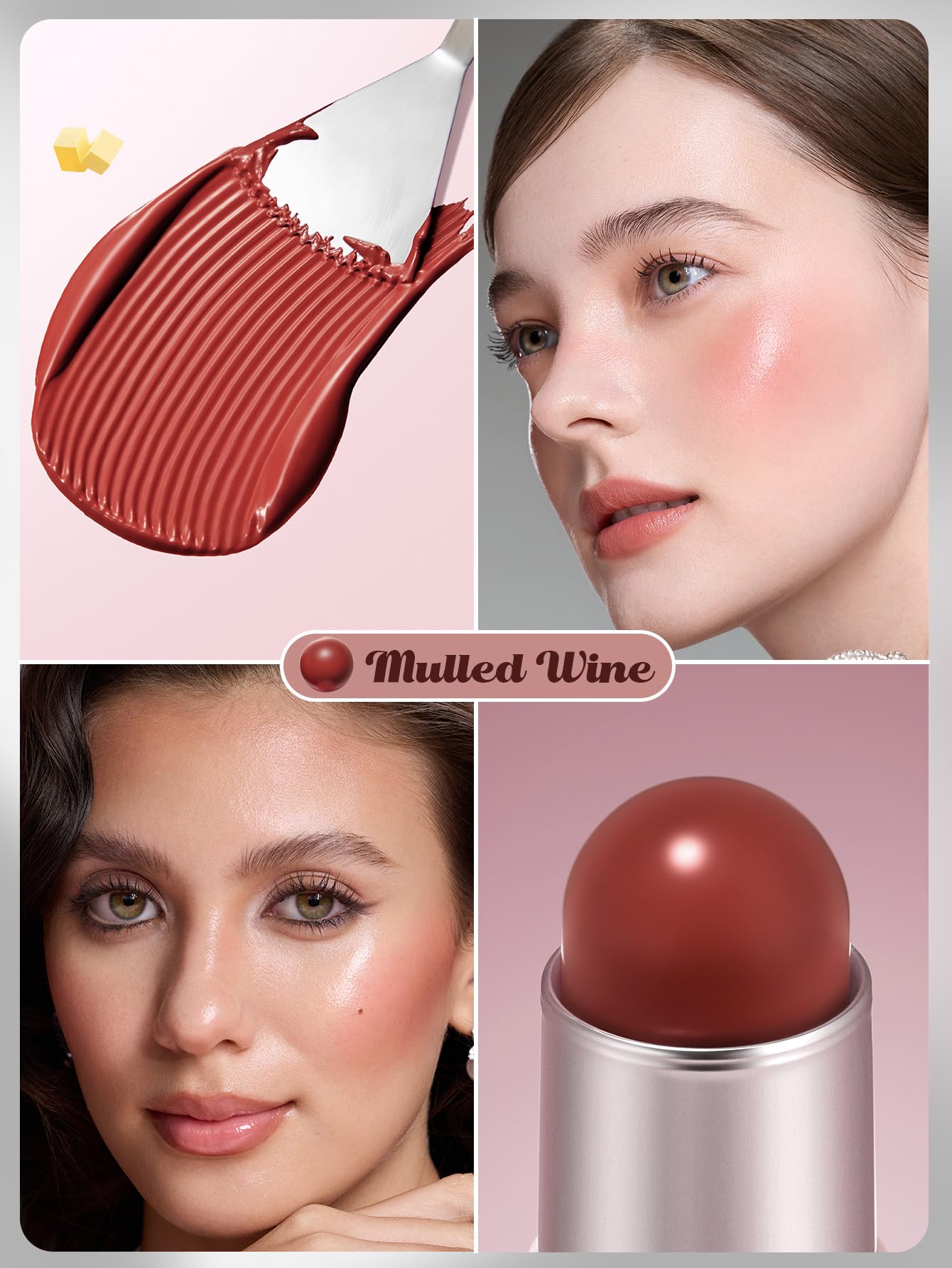 SHEGLAM Buttery Bliss Blush Stick Cream Milk Makeup Blush-Hush Hush