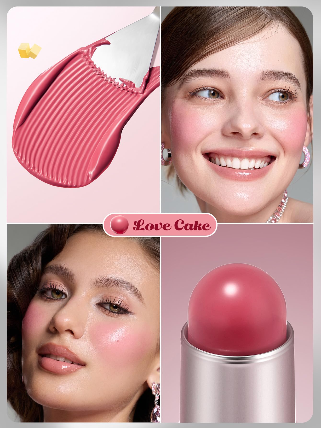 SHEGLAM Buttery Bliss Blush Stick Cream Milk Makeup Blush-Hush Hush