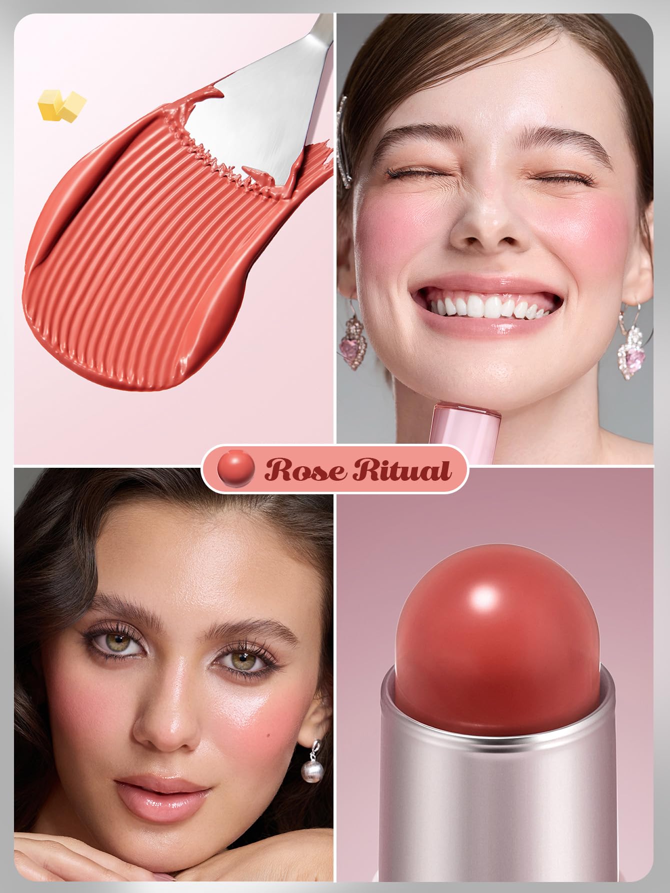 SHEGLAM Buttery Bliss Blush Stick Cream Milk Makeup Blush-Hush Hush