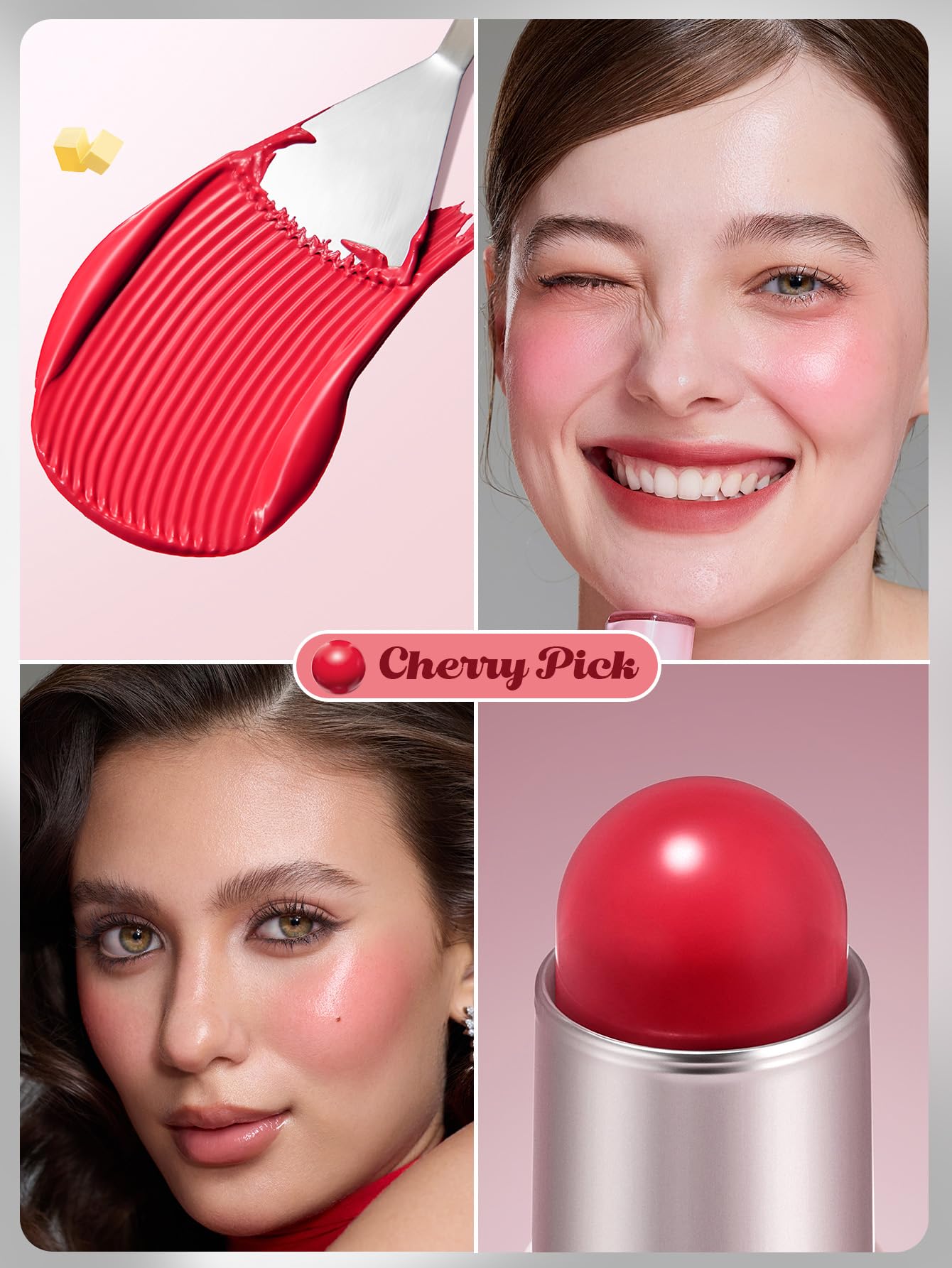 SHEGLAM Buttery Bliss Blush Stick Cream Milk Makeup Blush-Hush Hush