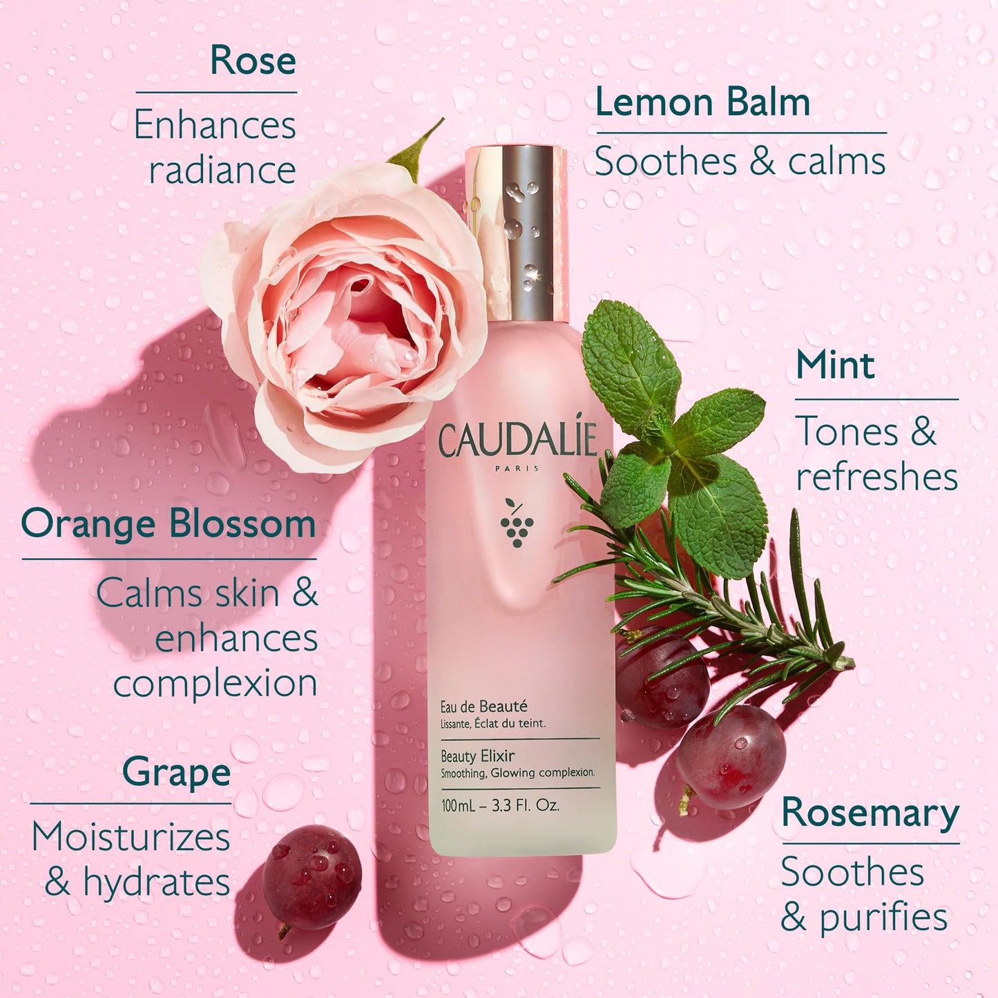 Caudalie Beauty Elixir Face Mist: Toner That Tightens Pores + Reduces Dullness + Sets Makeup