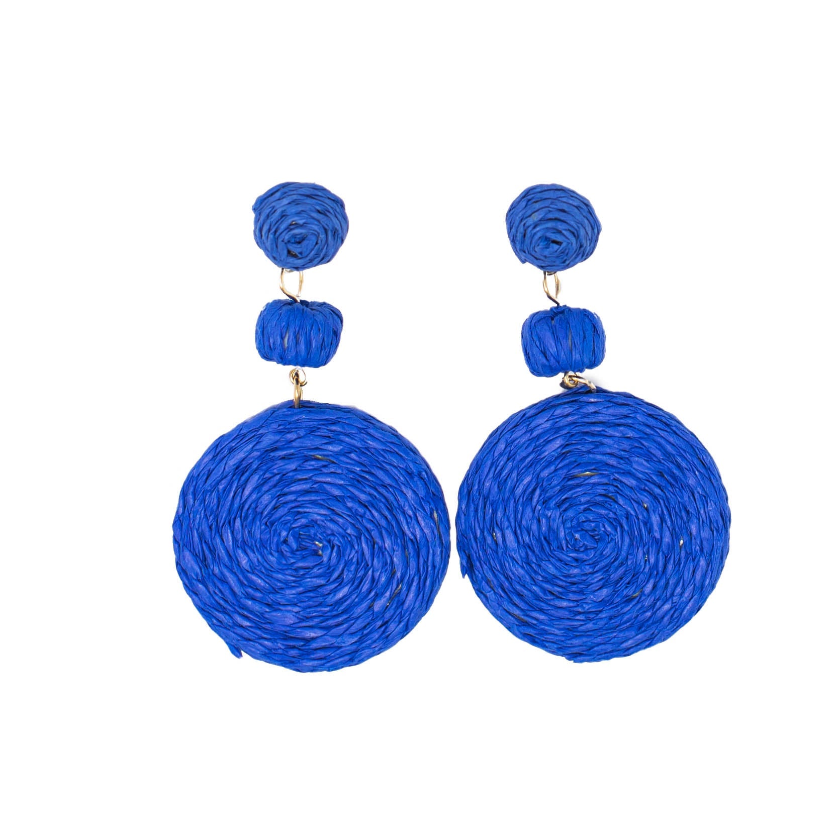 Rattan Woven Drop Earring Circular 3 Inch Length Jewelry