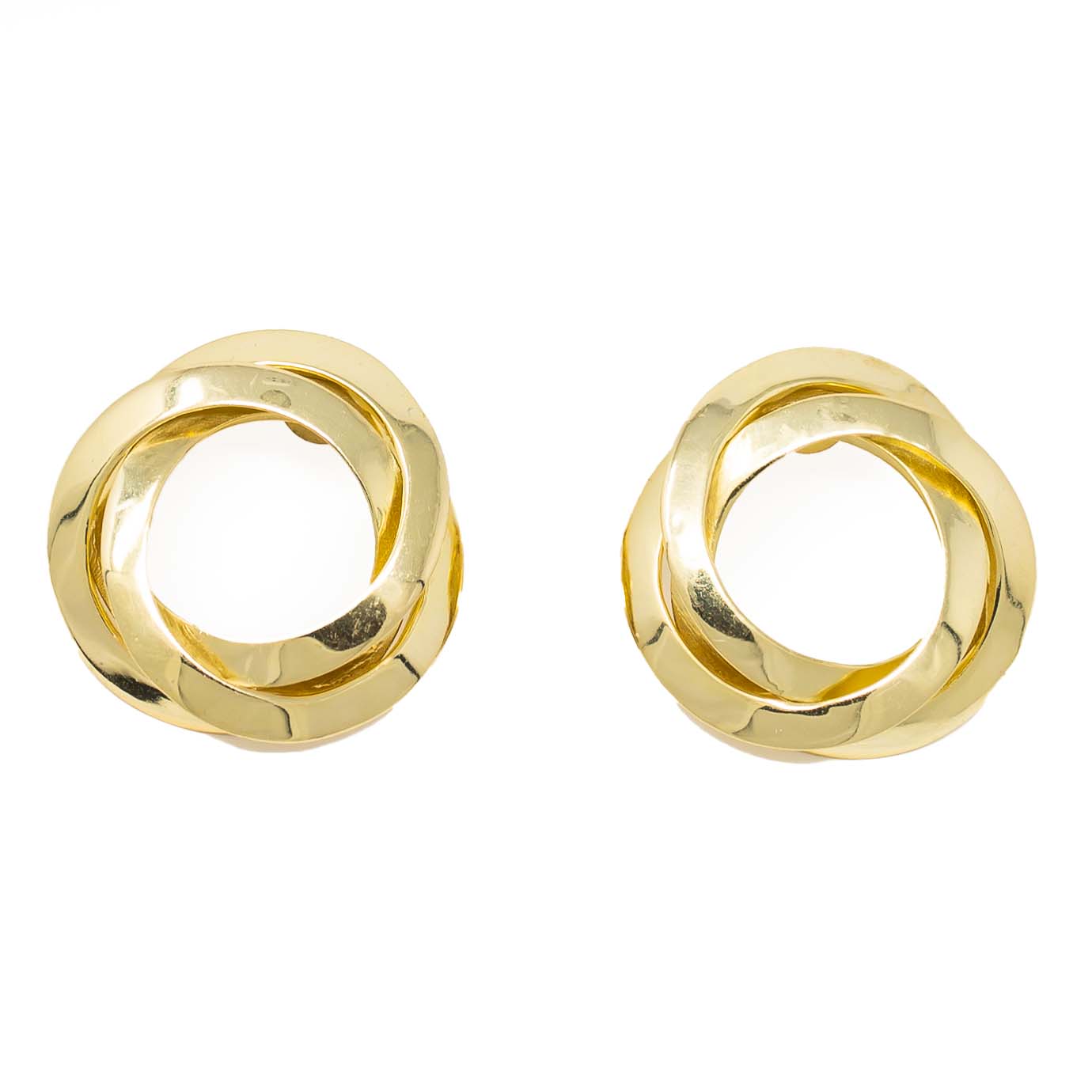 Gold Swirl Pendant Necklace Gold Plated Brass 1.5 Inches