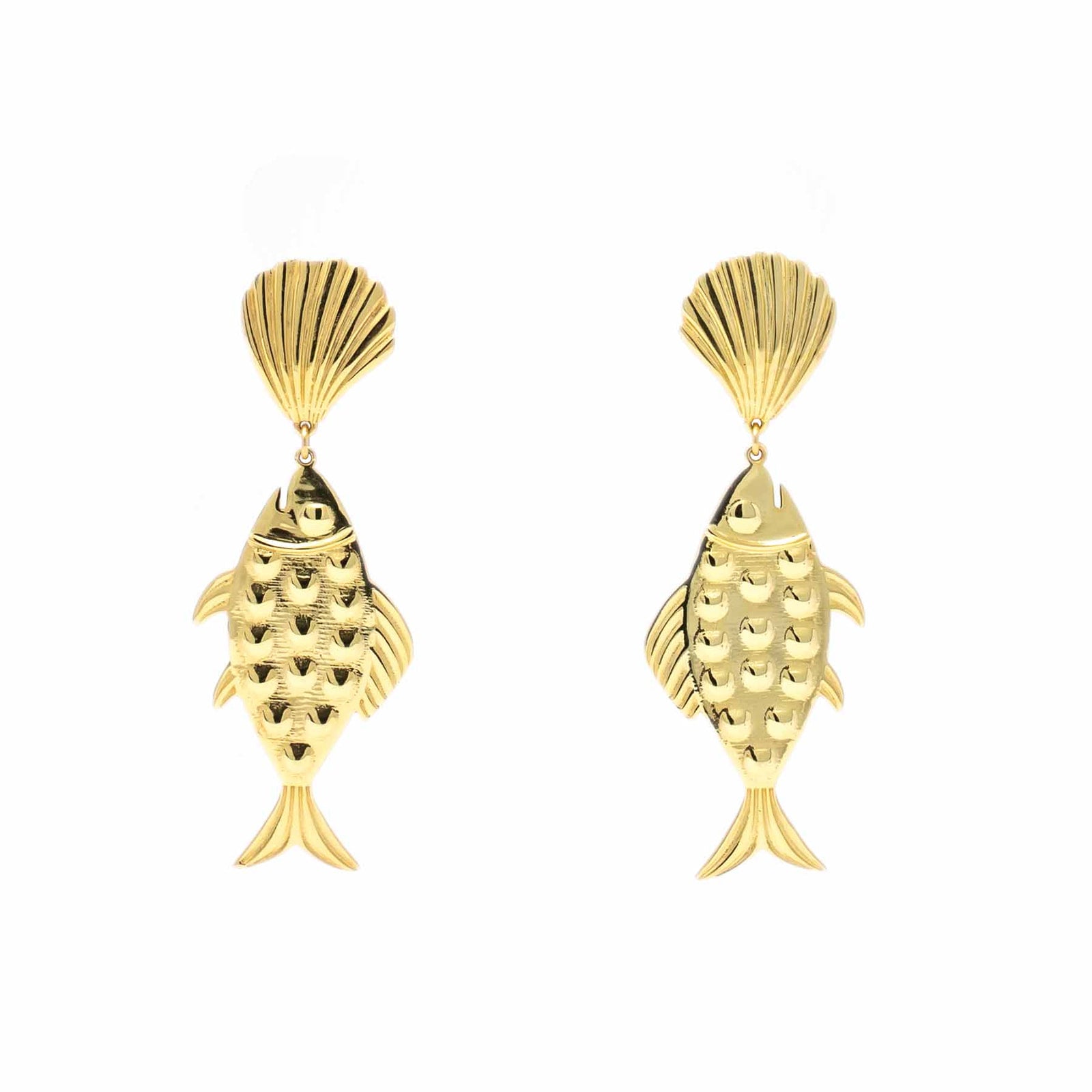Gold Plated Fish Earring Pencil And Paper Co Hunter Blake
