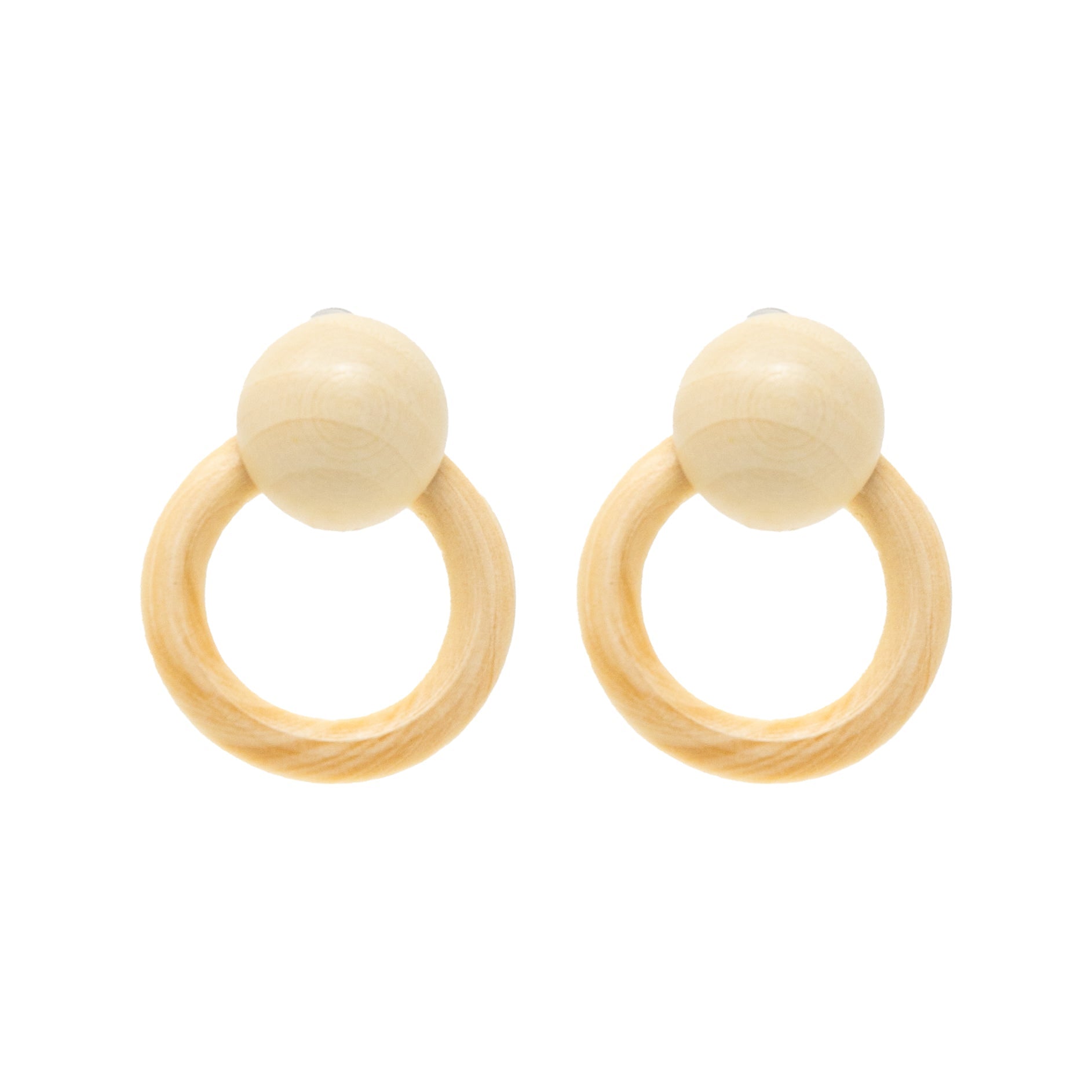 The Libby Wooden Circle Earring Natural Wood Boho Style