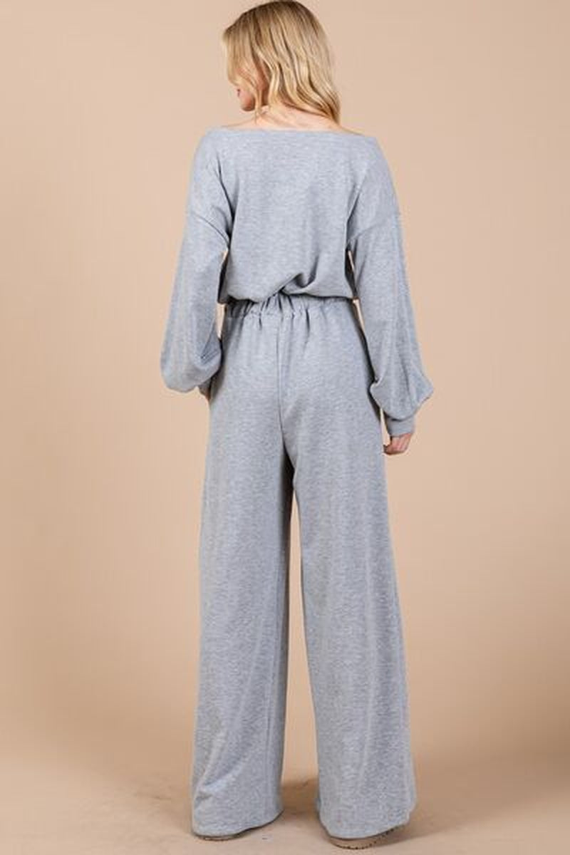 Transform Your Look with the Ces Femme Long Sleeve Boat Neck Jumpsuit β Your Ultimate Style Statement!