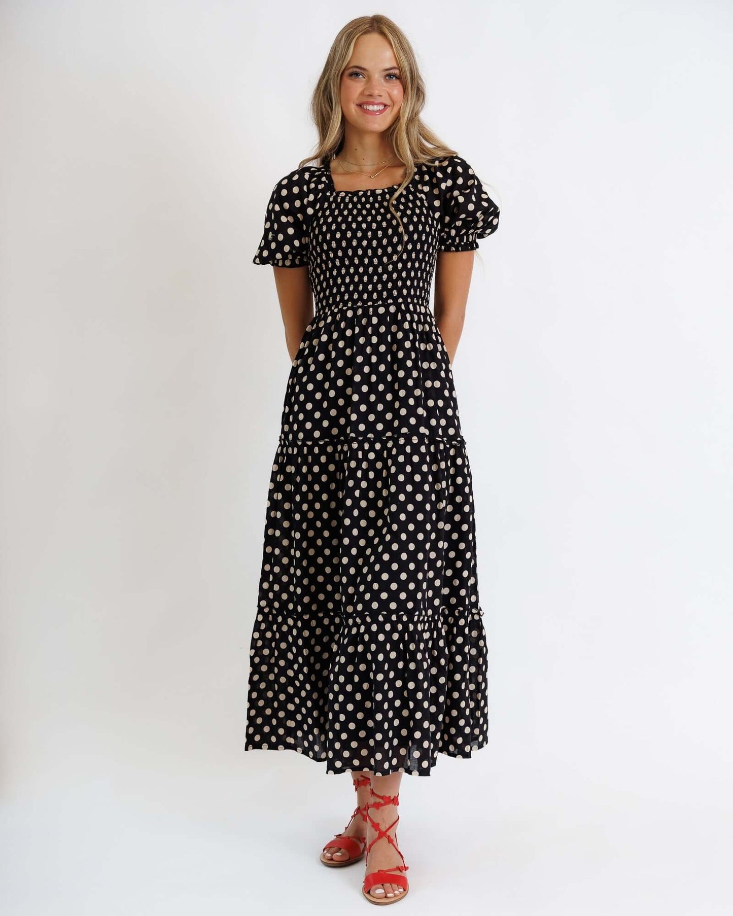 Vestido Annalise Downeast de voile de algodón transpirable largo