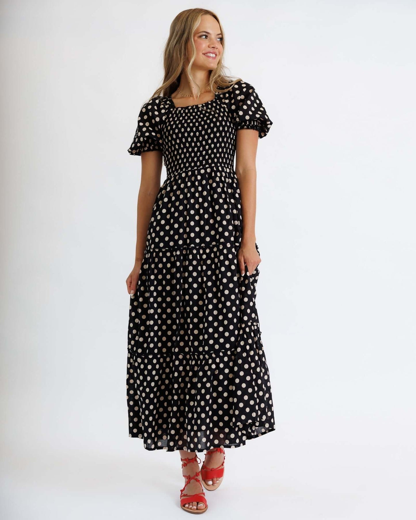 Vestido Annalise Downeast de voile de algodón transpirable largo