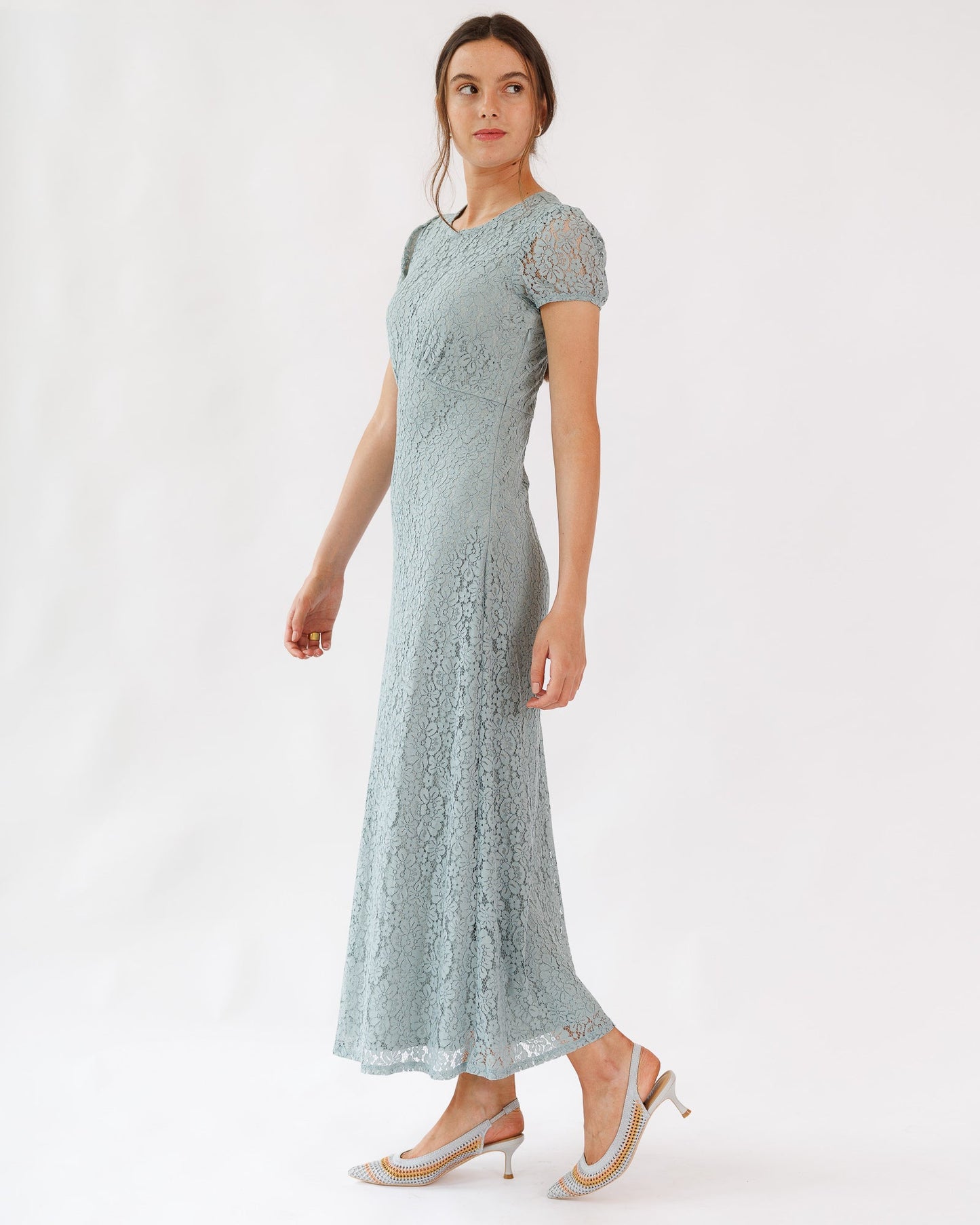 Natalie Sheath Maxi Dress With Scoop Neckline And Pockets