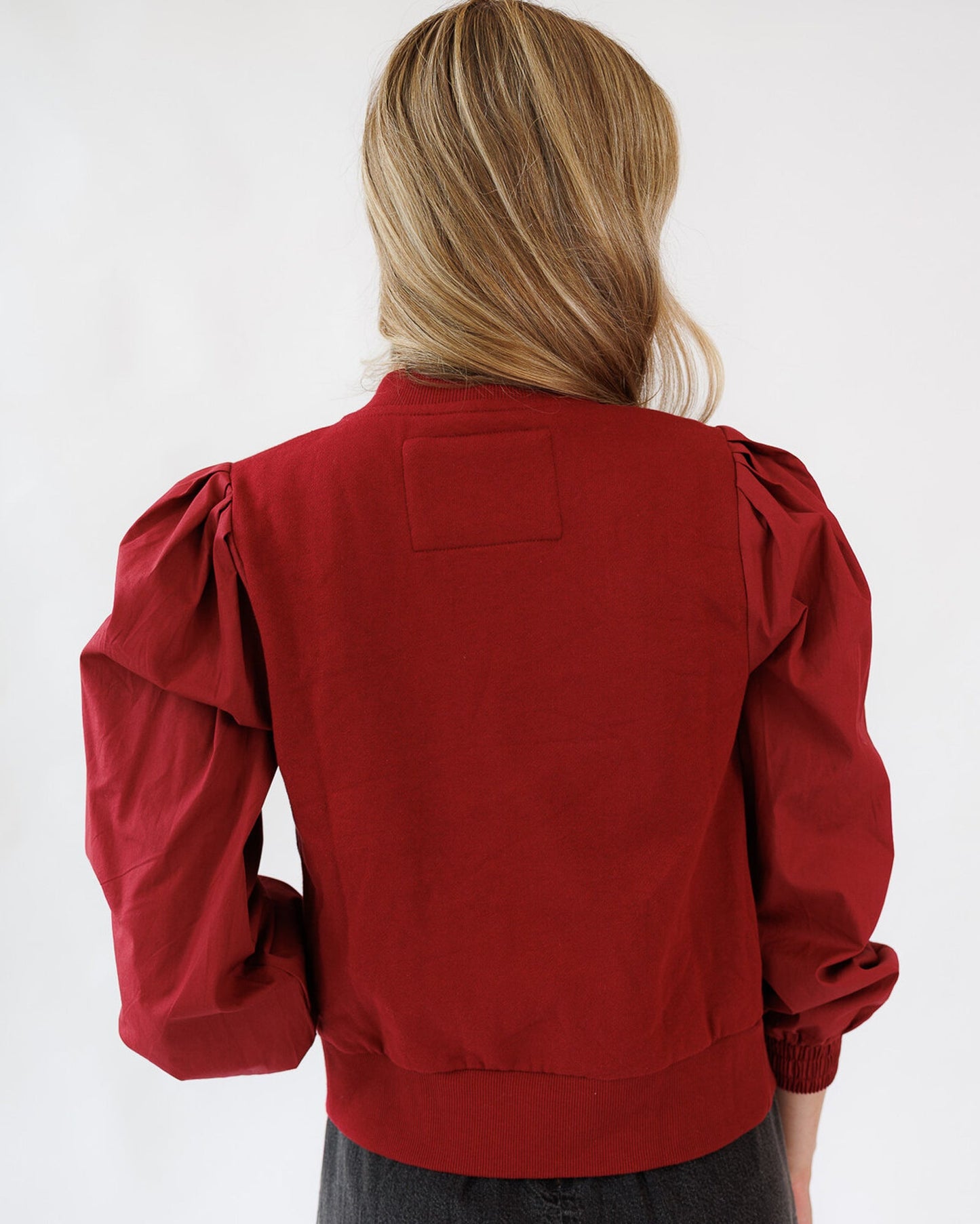 New Haven Hybrid Zip Up Cardigan With Puffed Sleeves