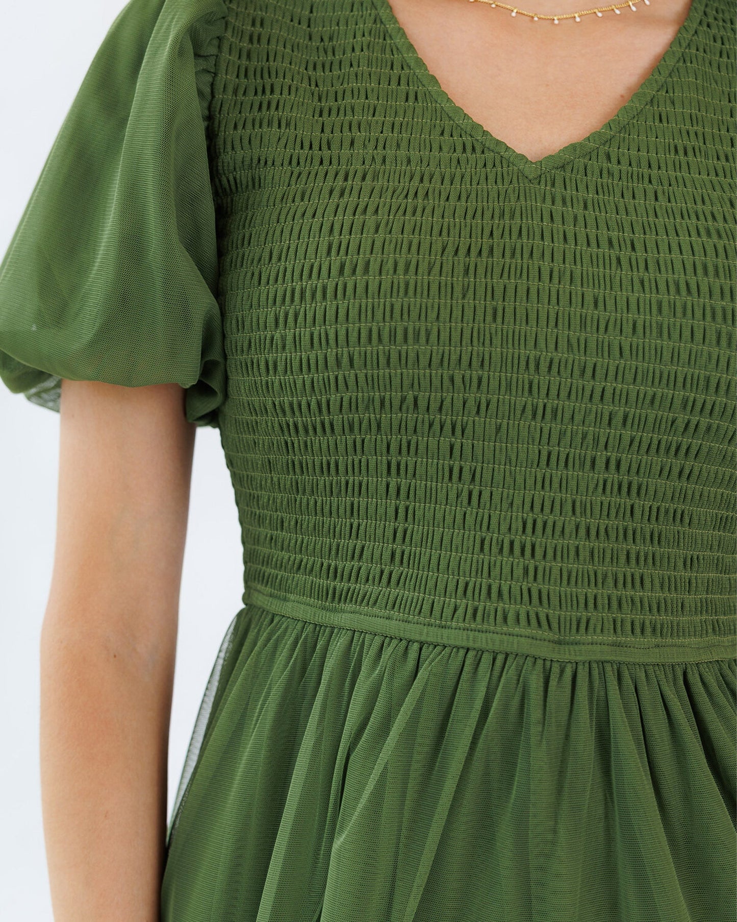 Real Romance Aline Bubble Sleeve Tulle Dress Lined Bodice