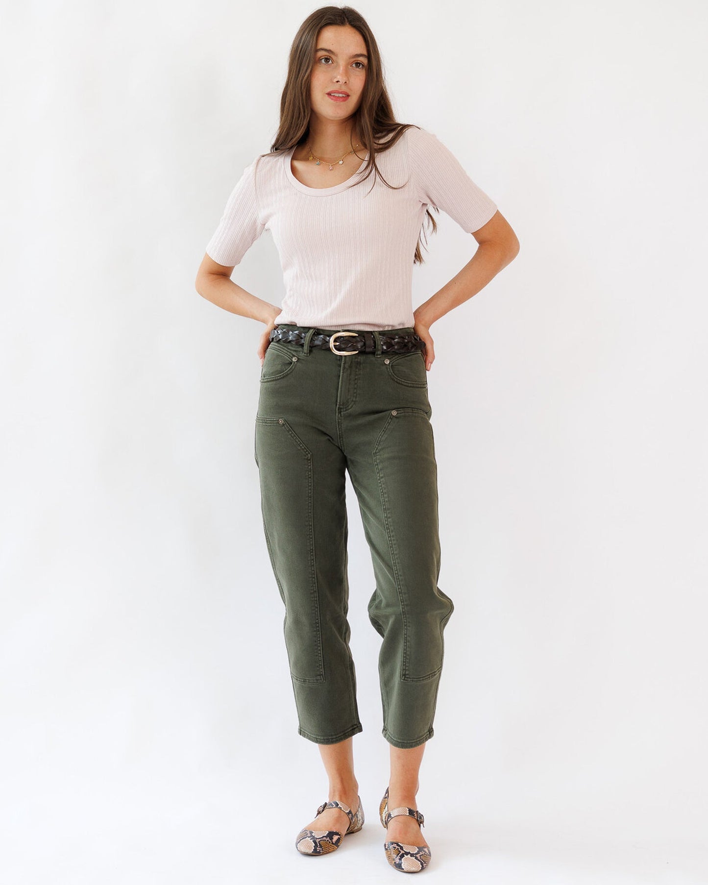 Pointelle Perfection Ribbed Cotton Tee With Scoop Neck