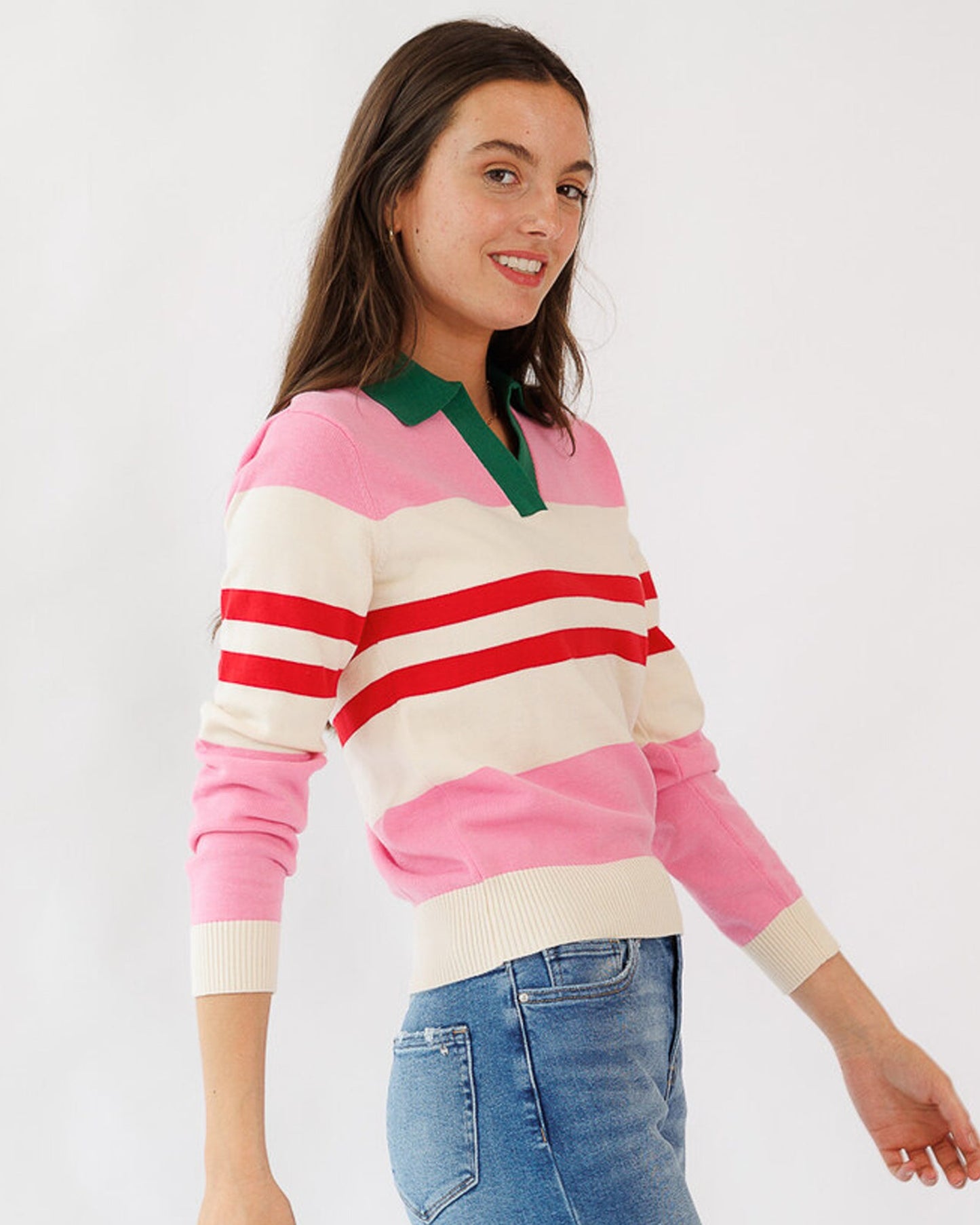 Homecoming Collared Pullover Sweater Soft Machine Wash Cold