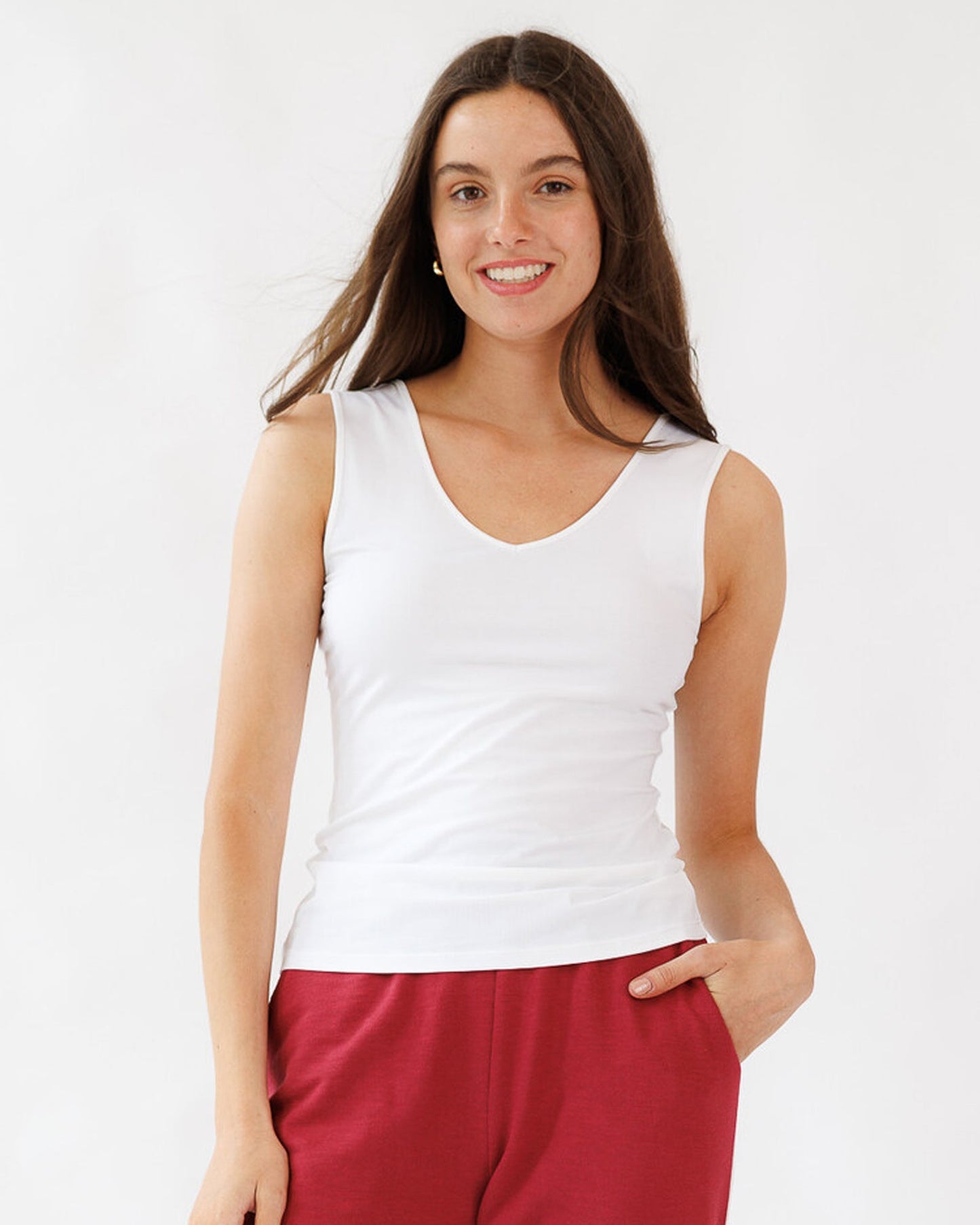 Reversible Tank Top With V Neck Or Scoop Neck Knit