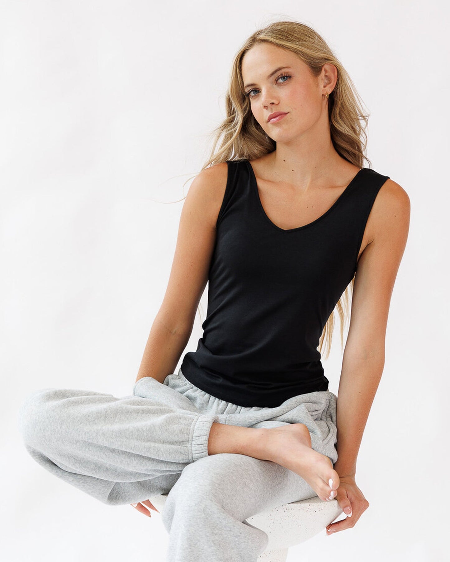 Reversible Tank Top With V Neck Or Scoop Neck Knit