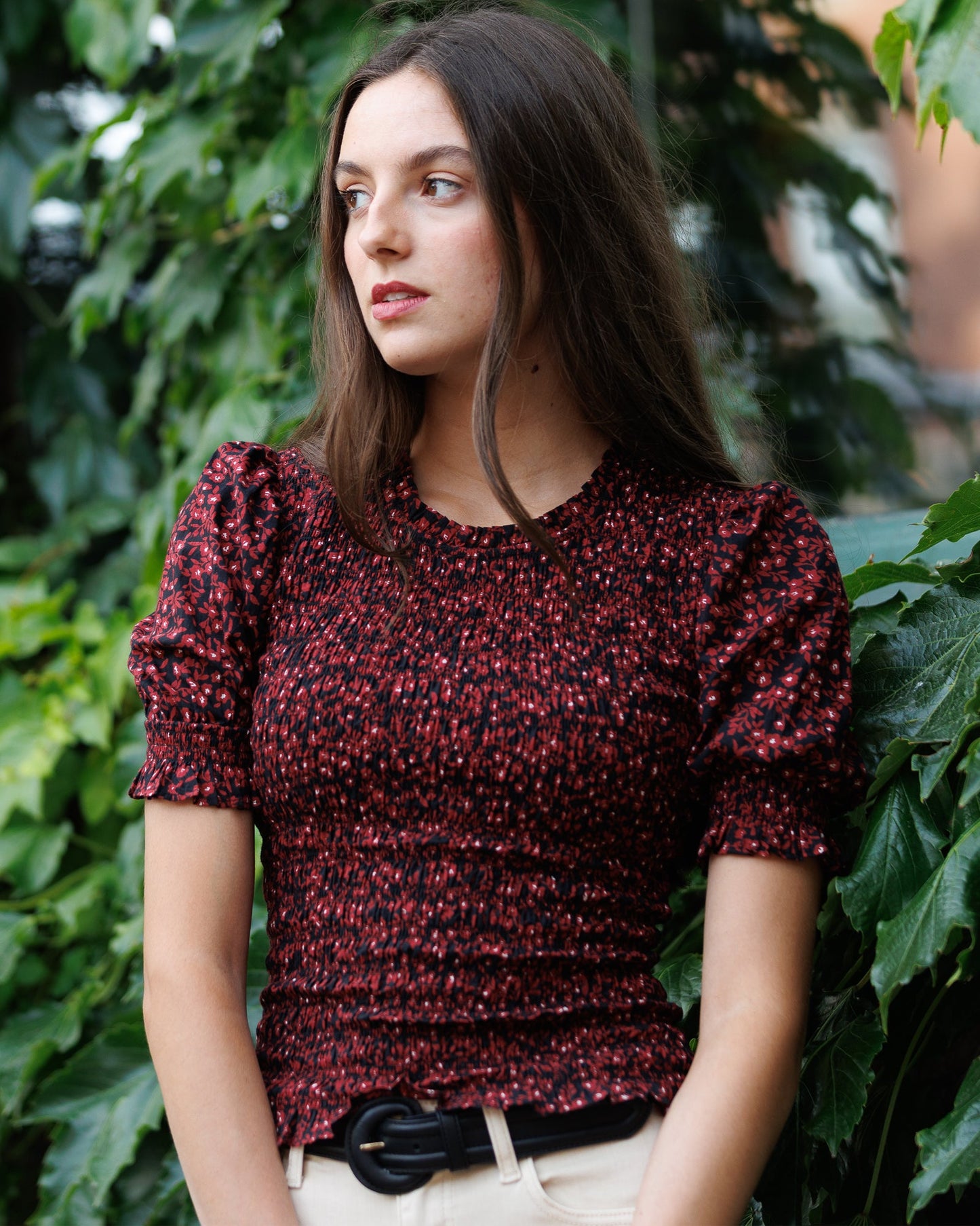 Anita Cotton Blouse With Smocked Bodice And Puff Sleeves