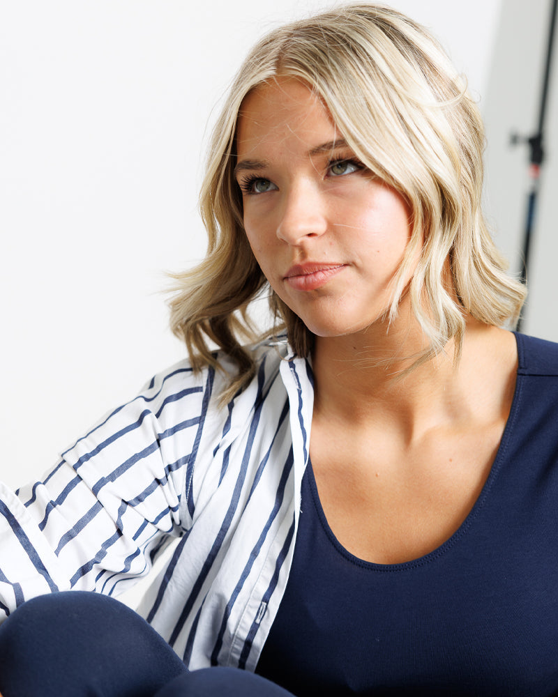 Downeast Essential Tee Tri Blend Scoop Neck Long Length