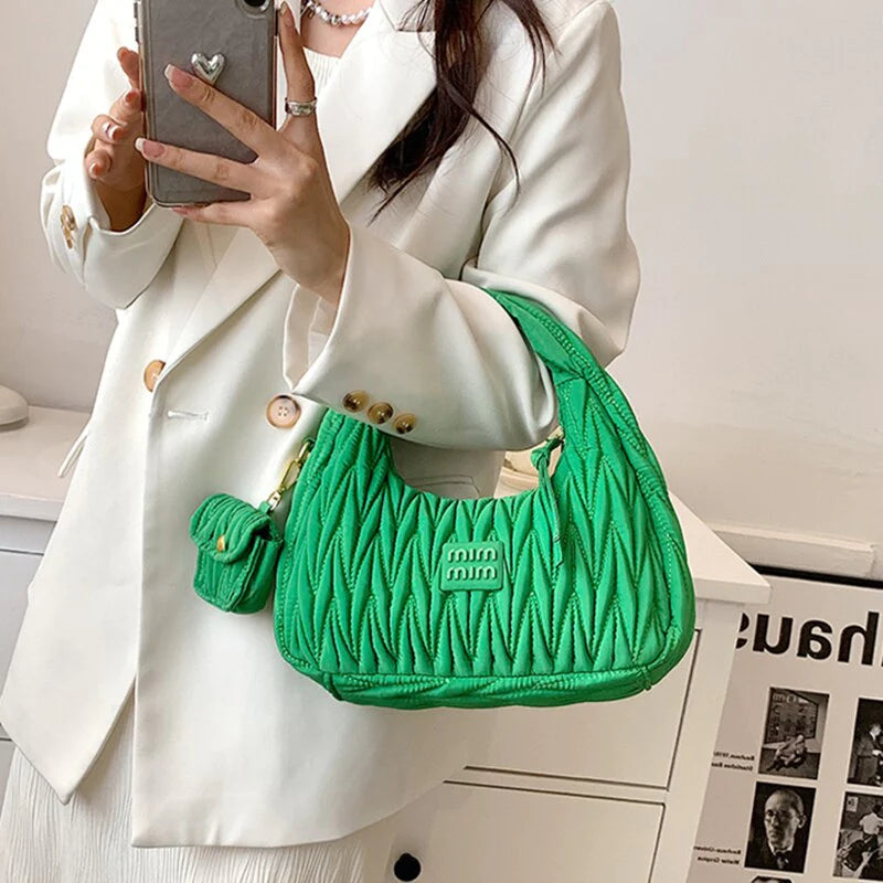 Elevate Your Style with Our New Luxury Nylon Hobo Bag & Coin Purse! Perfect for Any Evening Out! ✨👜 #Fashion #Luxury #Style2023