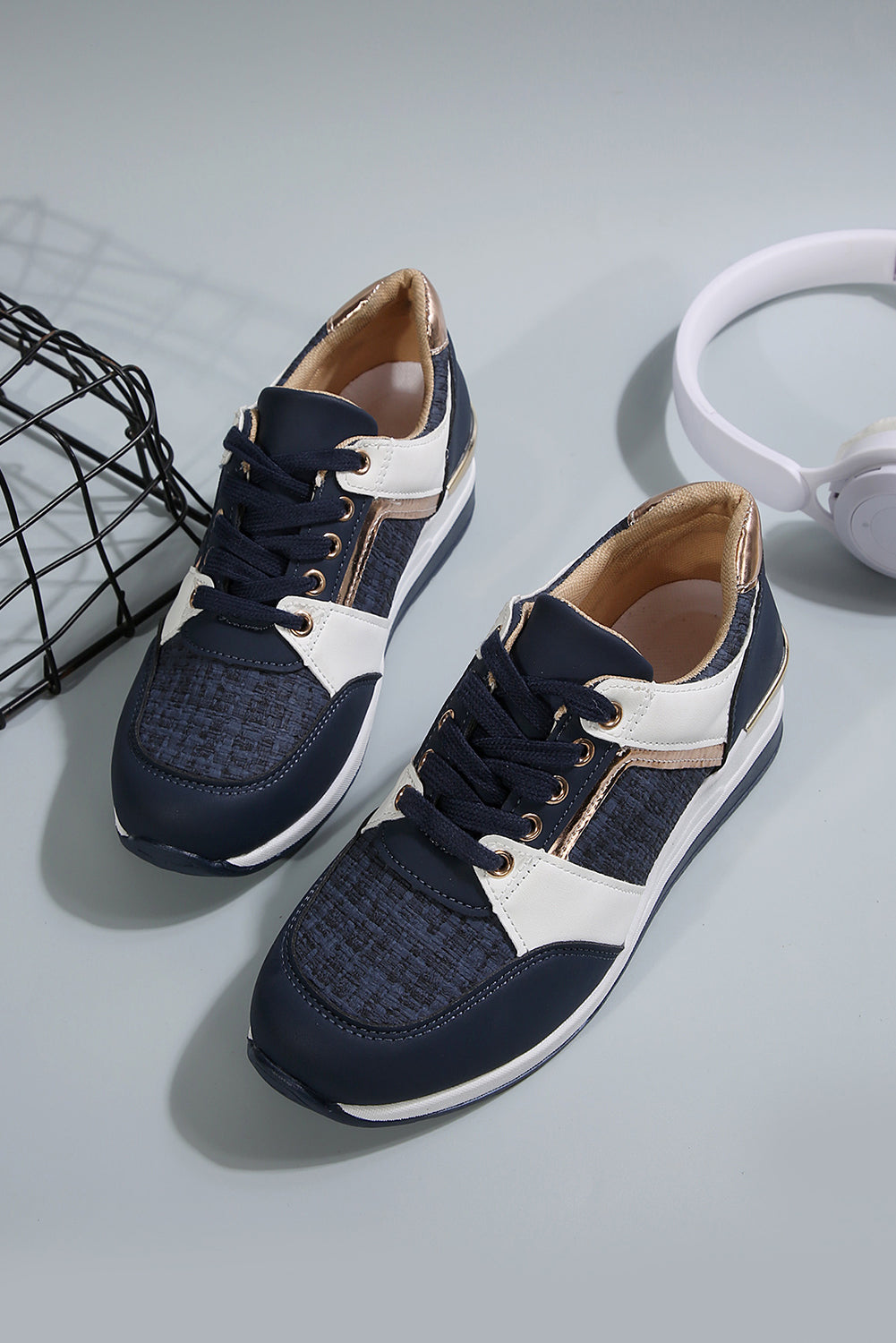 Sail Blue Lace Up Sneakers For All Day Comfort And Style- Preorder now- Ships 9/16