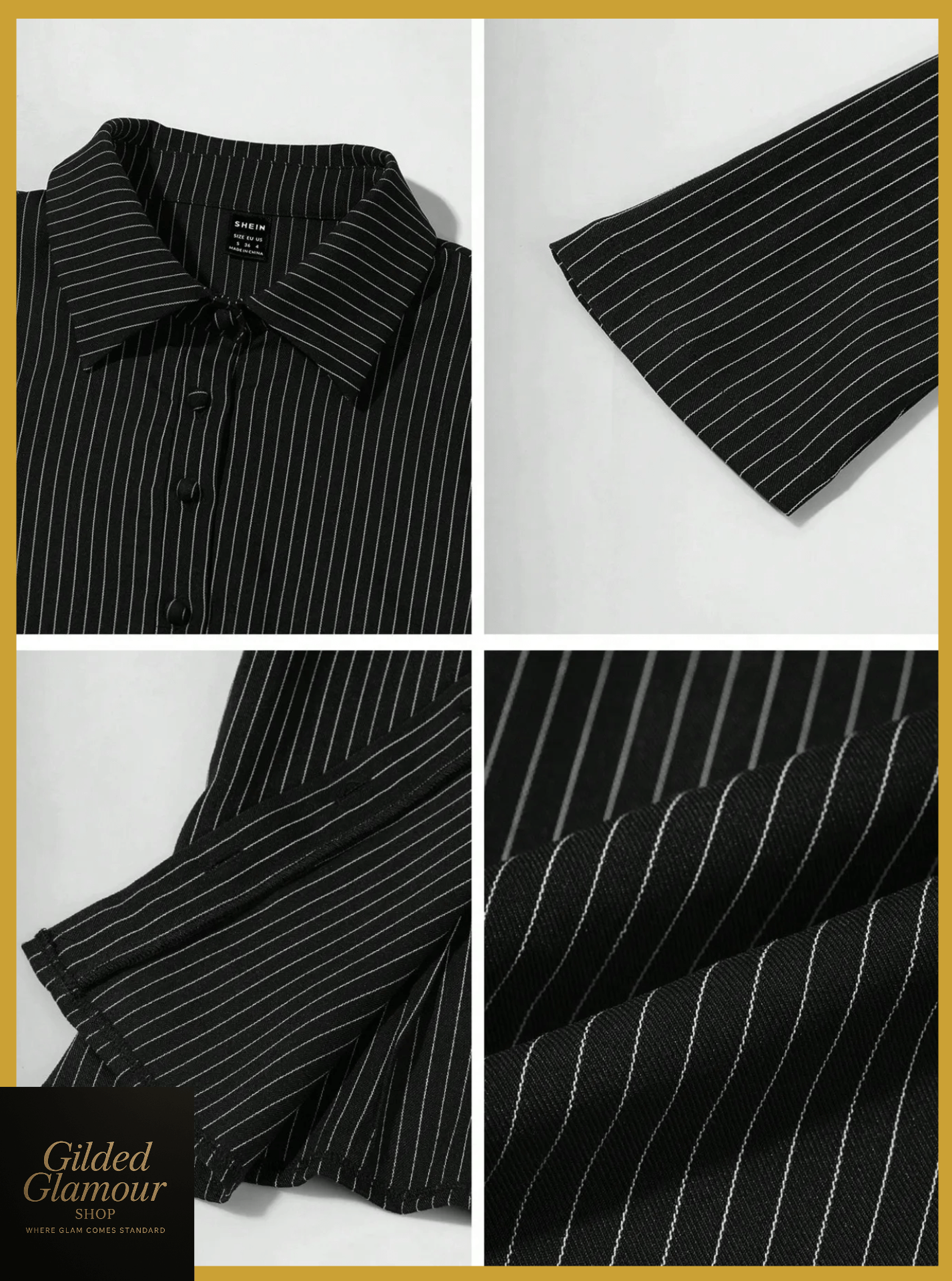 Camisa de manga larga abotonada a rayas