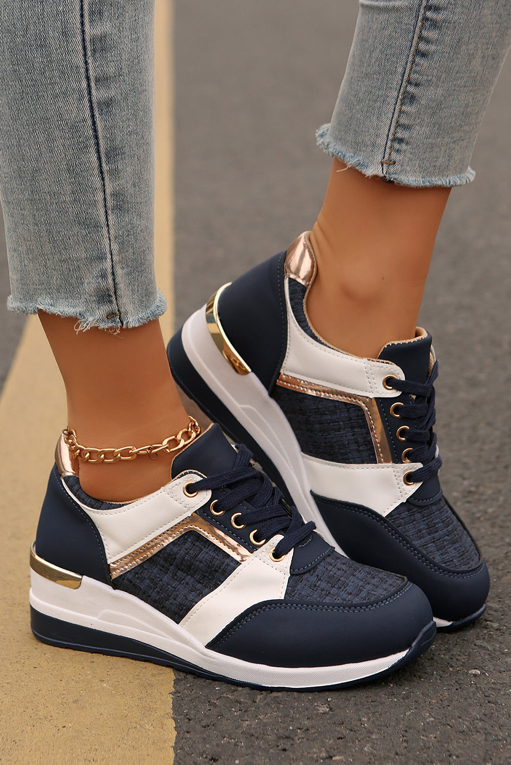 Sail Blue Lace Up Sneakers For All Day Comfort And Style- Preorder now- Ships 9/16