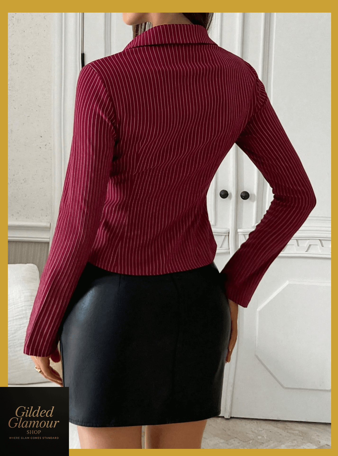 Striped Button Up Long Sleeve Shirt