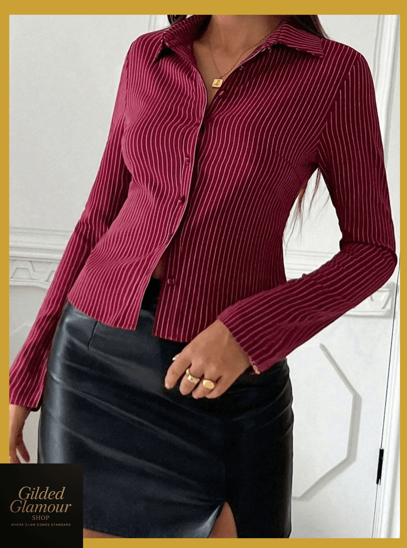 Striped Button Up Long Sleeve Shirt