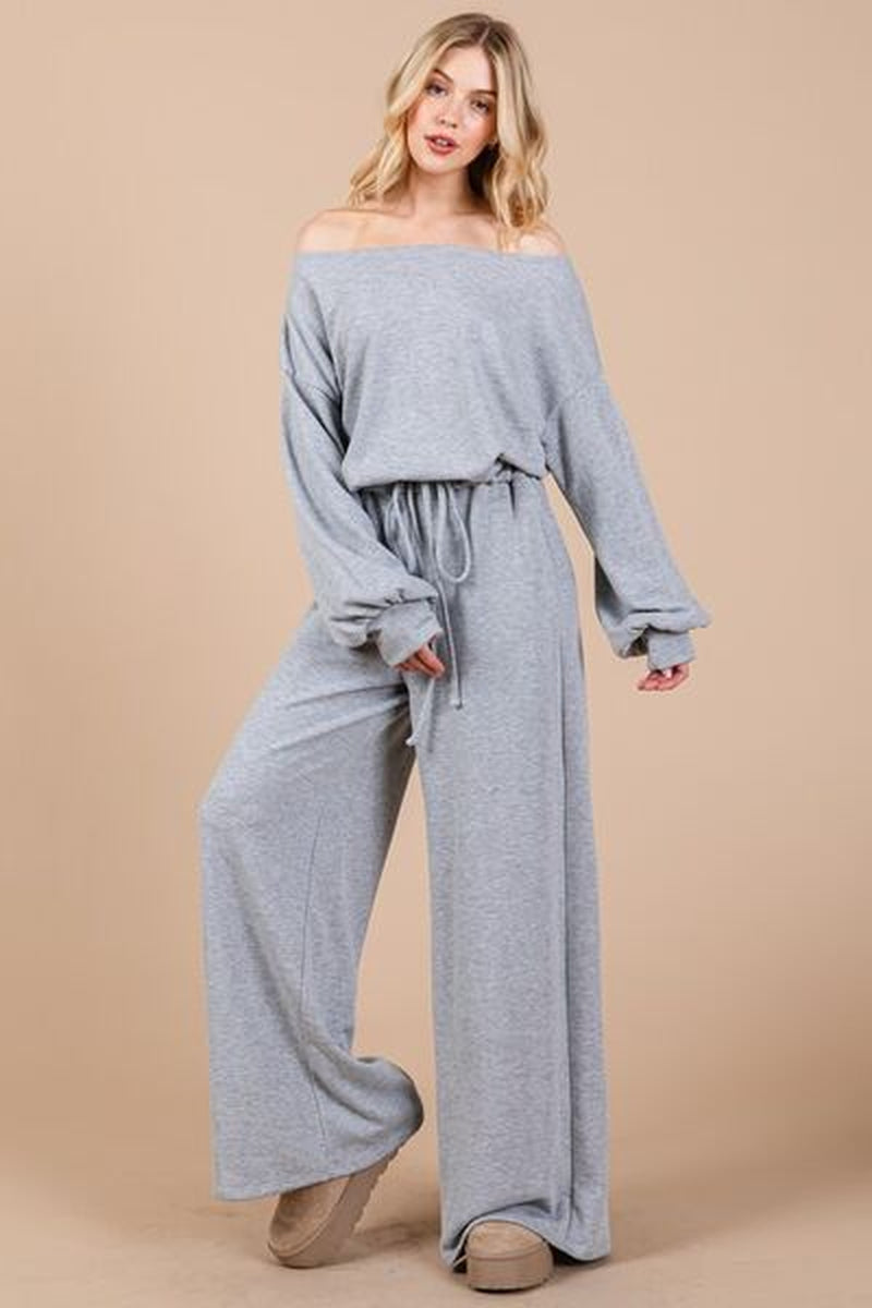 Transform Your Look with the Ces Femme Long Sleeve Boat Neck Jumpsuit – Your Ultimate Style Statement!