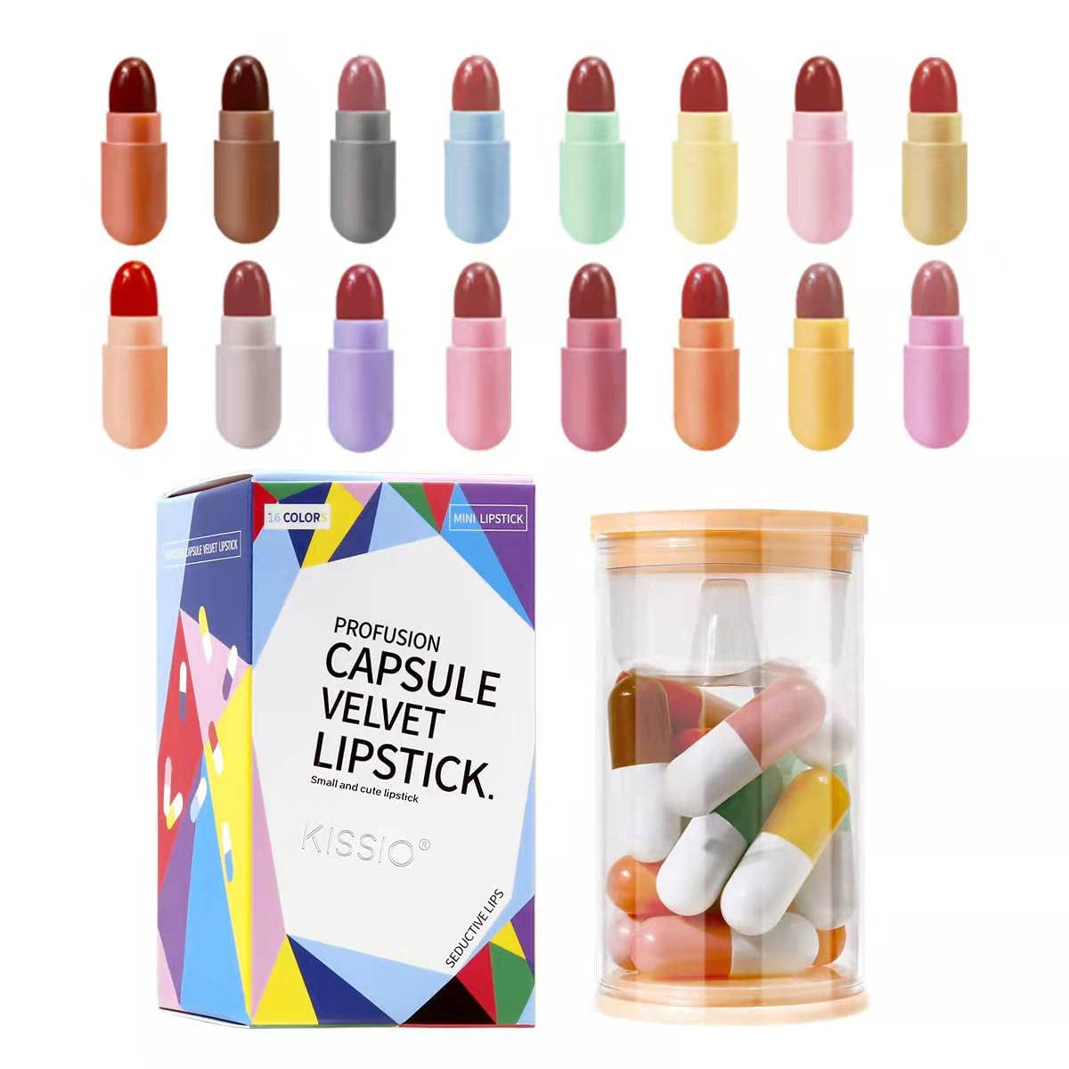 Get Ready to Pout! 💄✨ KISSIO's 12 Color Mini Matte Lipstick Set - Travel-Friendly, Waterproof & Cruelty-Free! 🌈💋