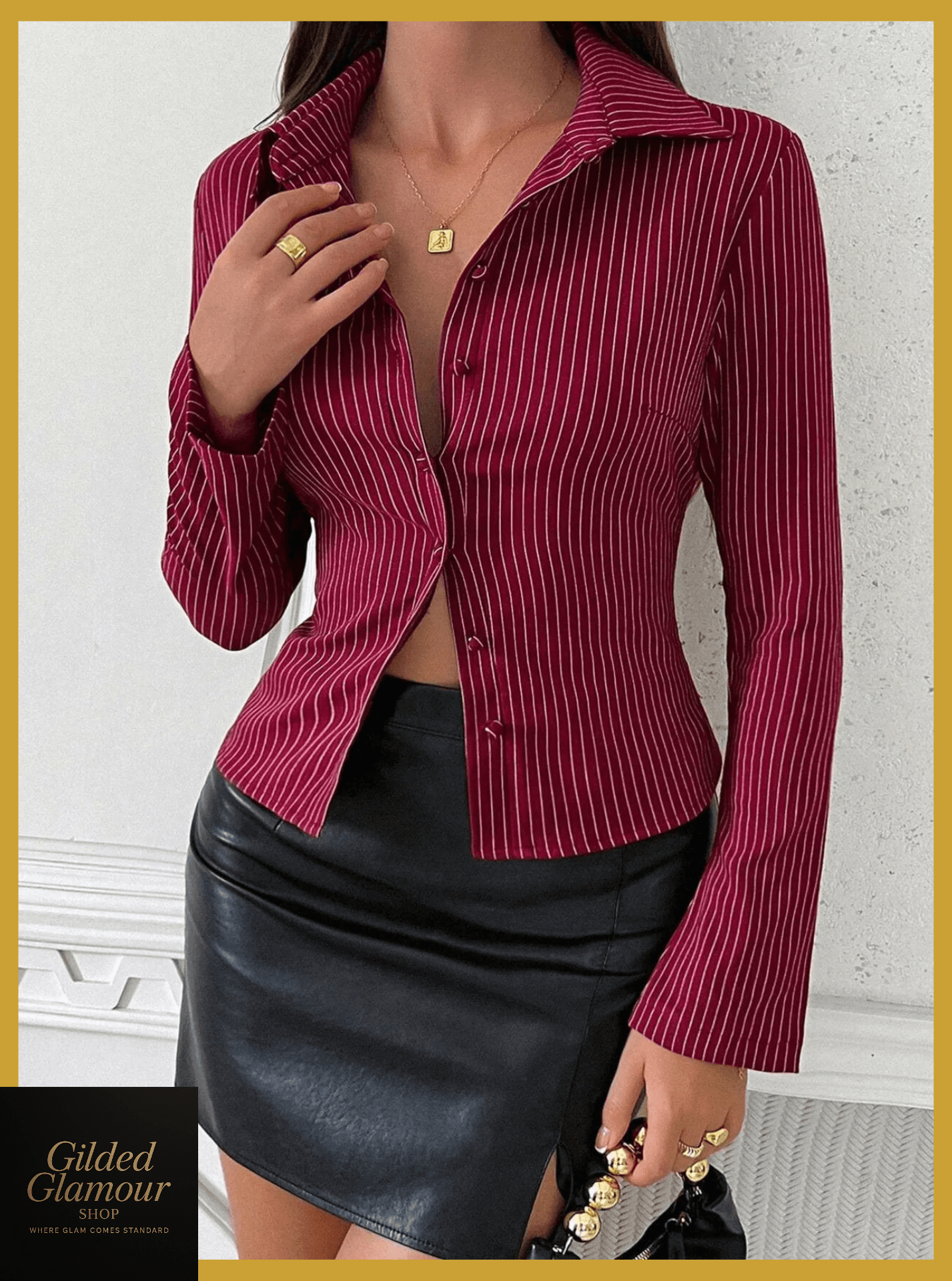 Striped Button Up Long Sleeve Shirt