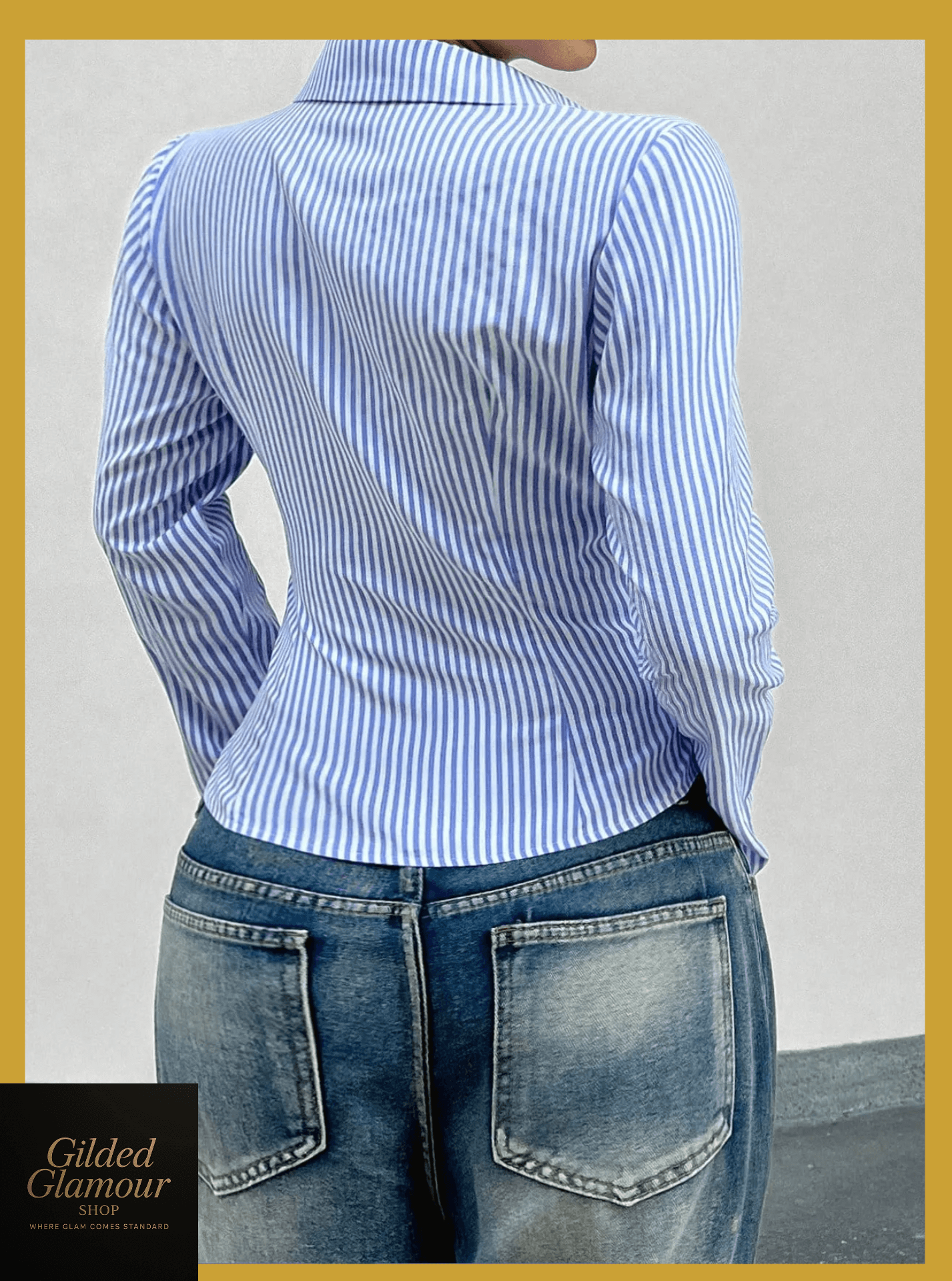 Striped Button Up Long Sleeve Shirt