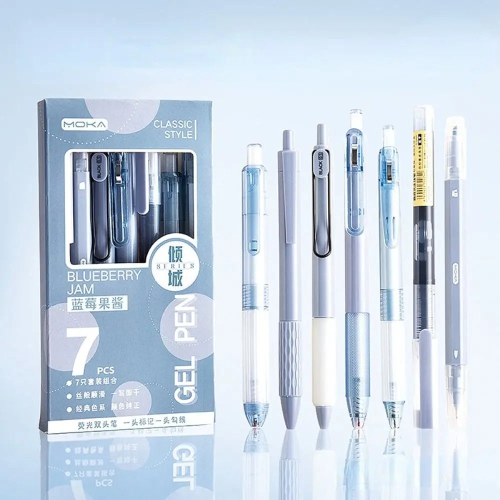 7Pcs/Set Kawaii Pens Quick-Drying Ink Pen School Supplies Ballpoint Pen Back to School Stationery