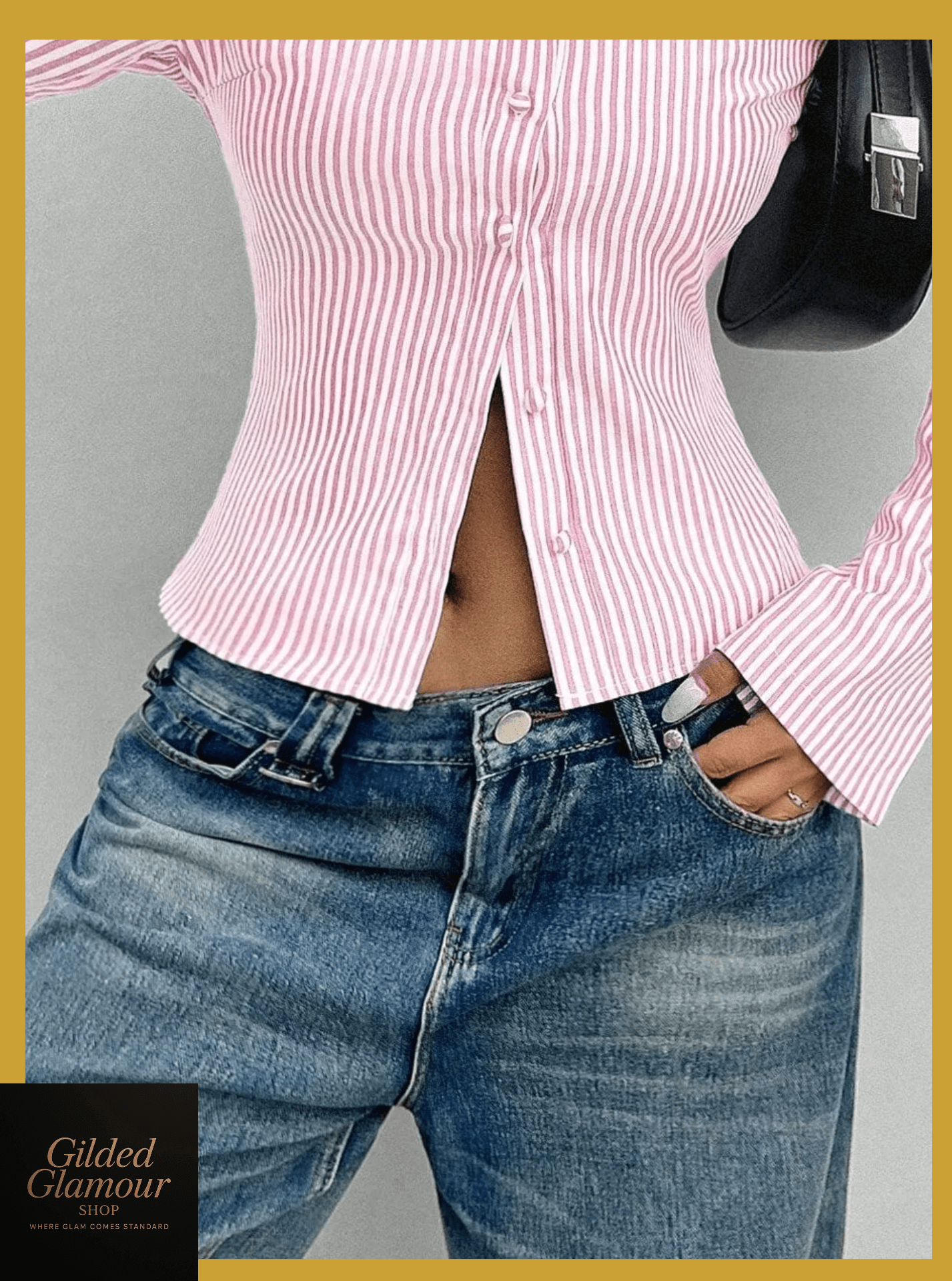 Striped Button Up Long Sleeve Shirt