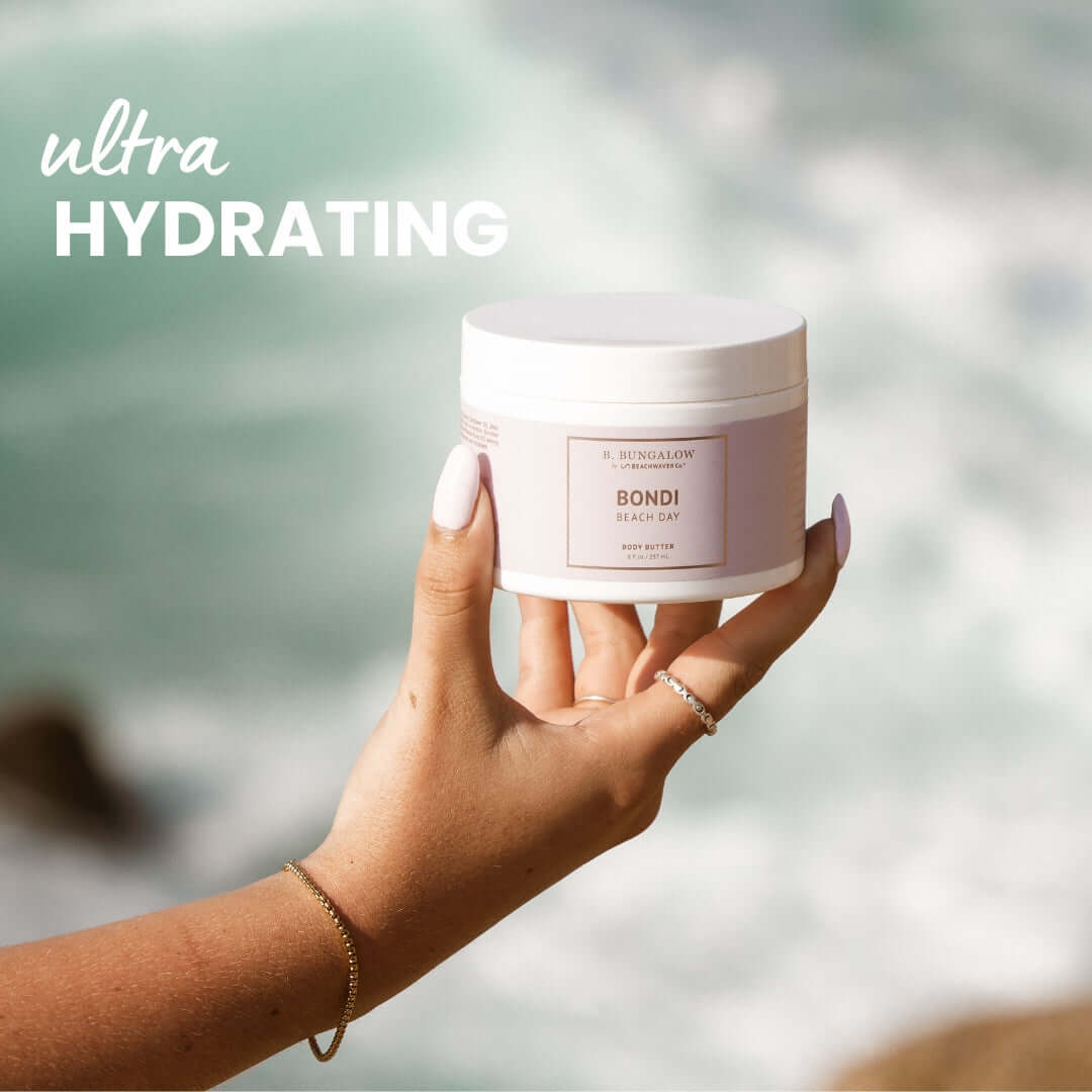 Manteca corporal hidratante Bondi Beach Day con aceite de semilla de mora de los pantanos
