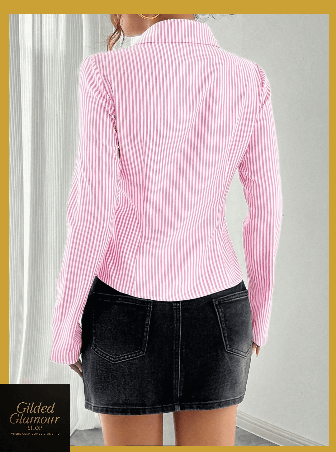 Striped Button Up Long Sleeve Shirt