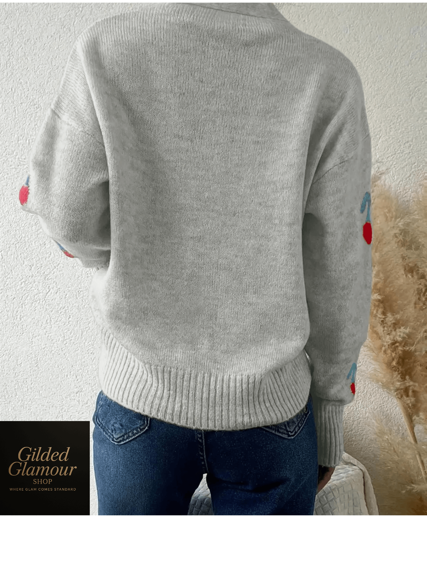 Cárdigan de punto con botones de cereza para mujer, ligero y acogedor