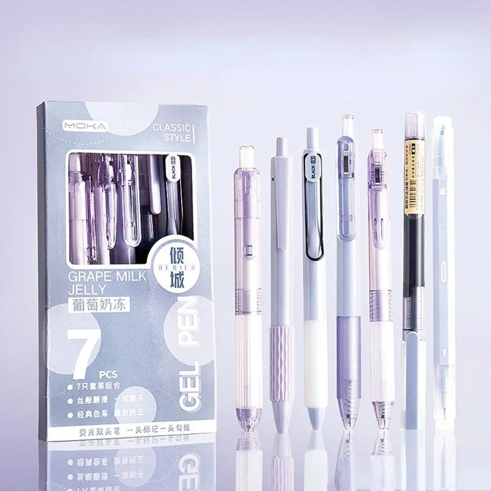 7Pcs/Set Kawaii Pens Quick-Drying Ink Pen School Supplies Ballpoint Pen Back to School Stationery