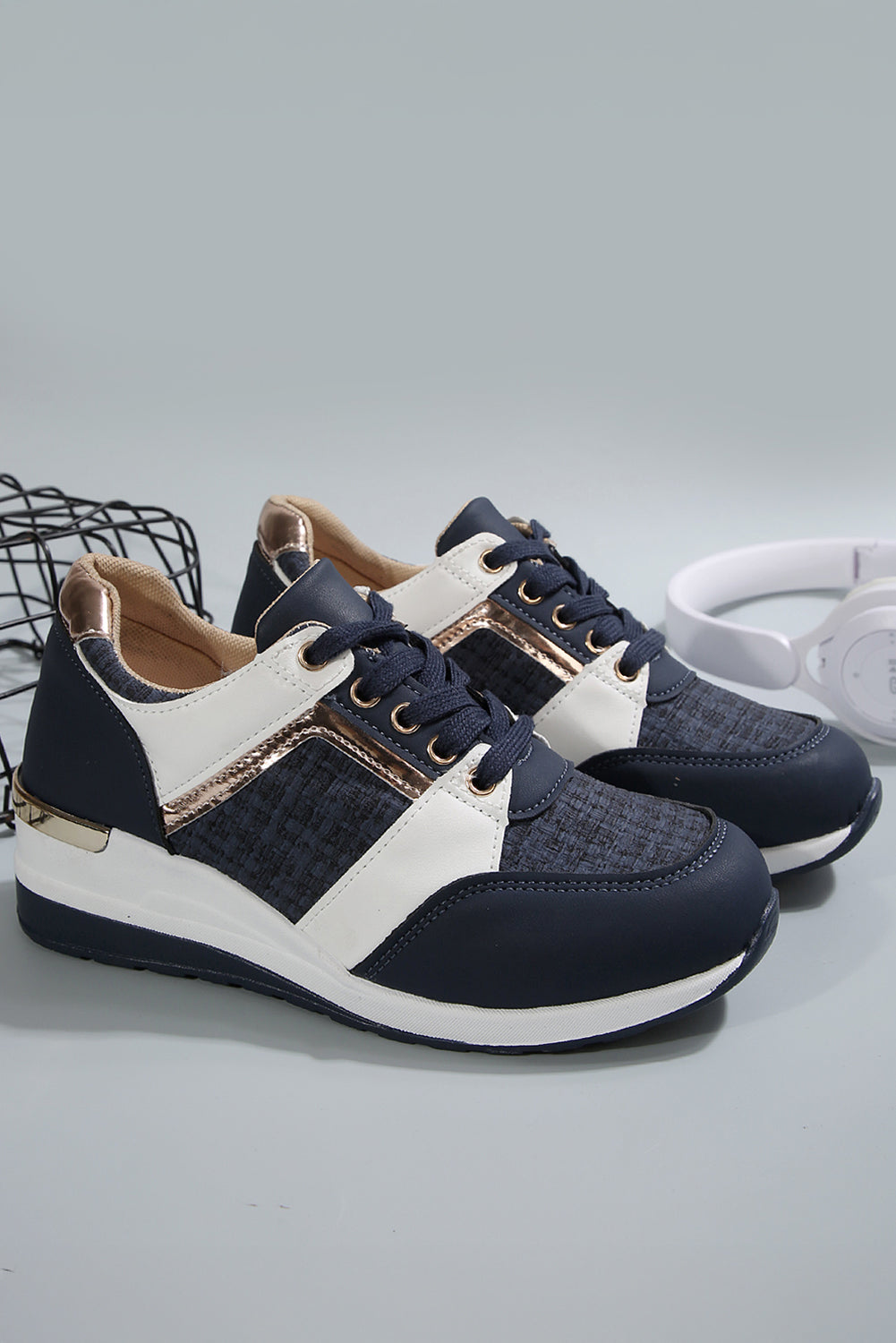 Sail Blue Lace Up Sneakers For All Day Comfort And Style- Preorder now- Ships 9/16