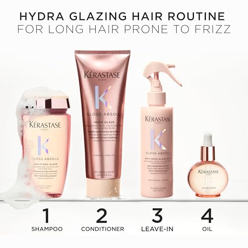 Kerastase Gloss Absolu High-Shine Anti-Frizz Conditioner - Deeply Hydrates & Detangles, Instantly Softens, For Glossy & Bouncy Hair